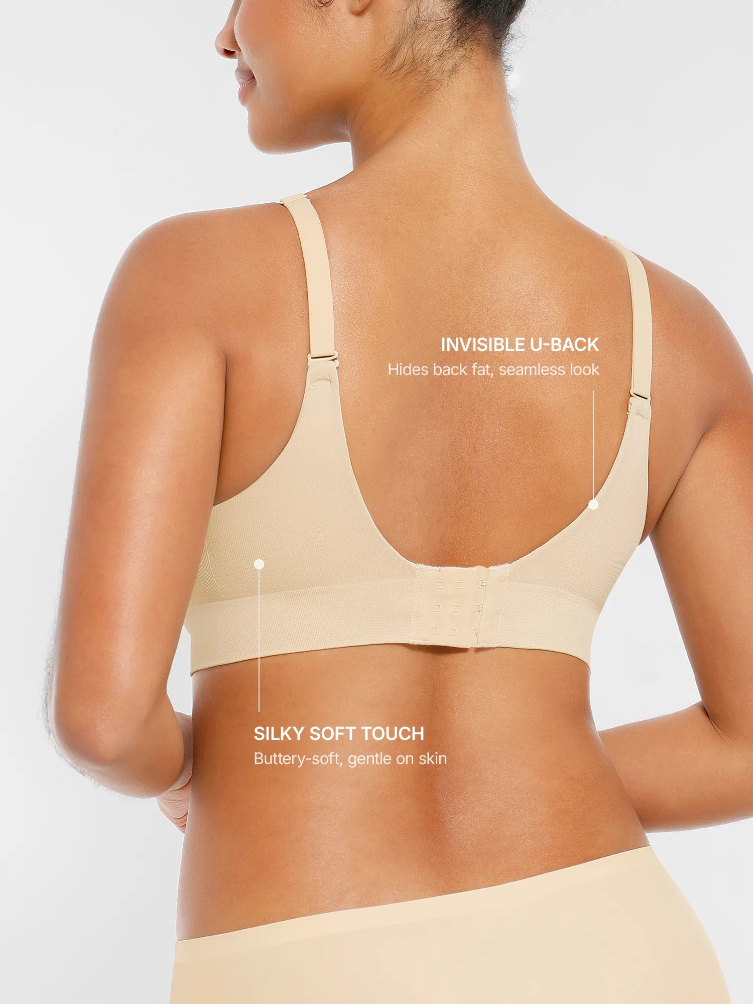 Feelingirl Wireless Seamless Push-Up V-neck Bra