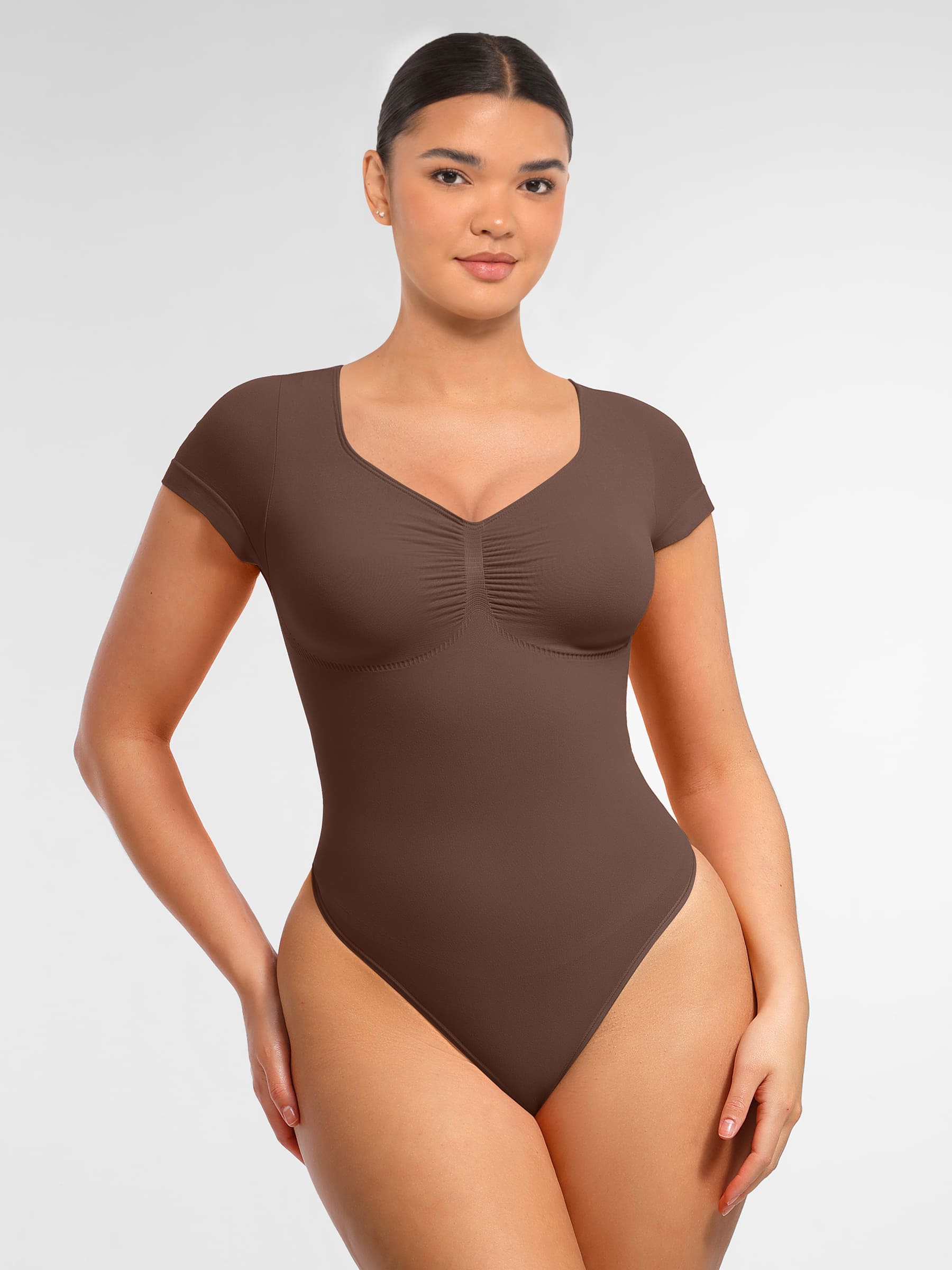 Feelingirl Tummy Control Seamless Short-Sleeve Bodysuit [BOGO]