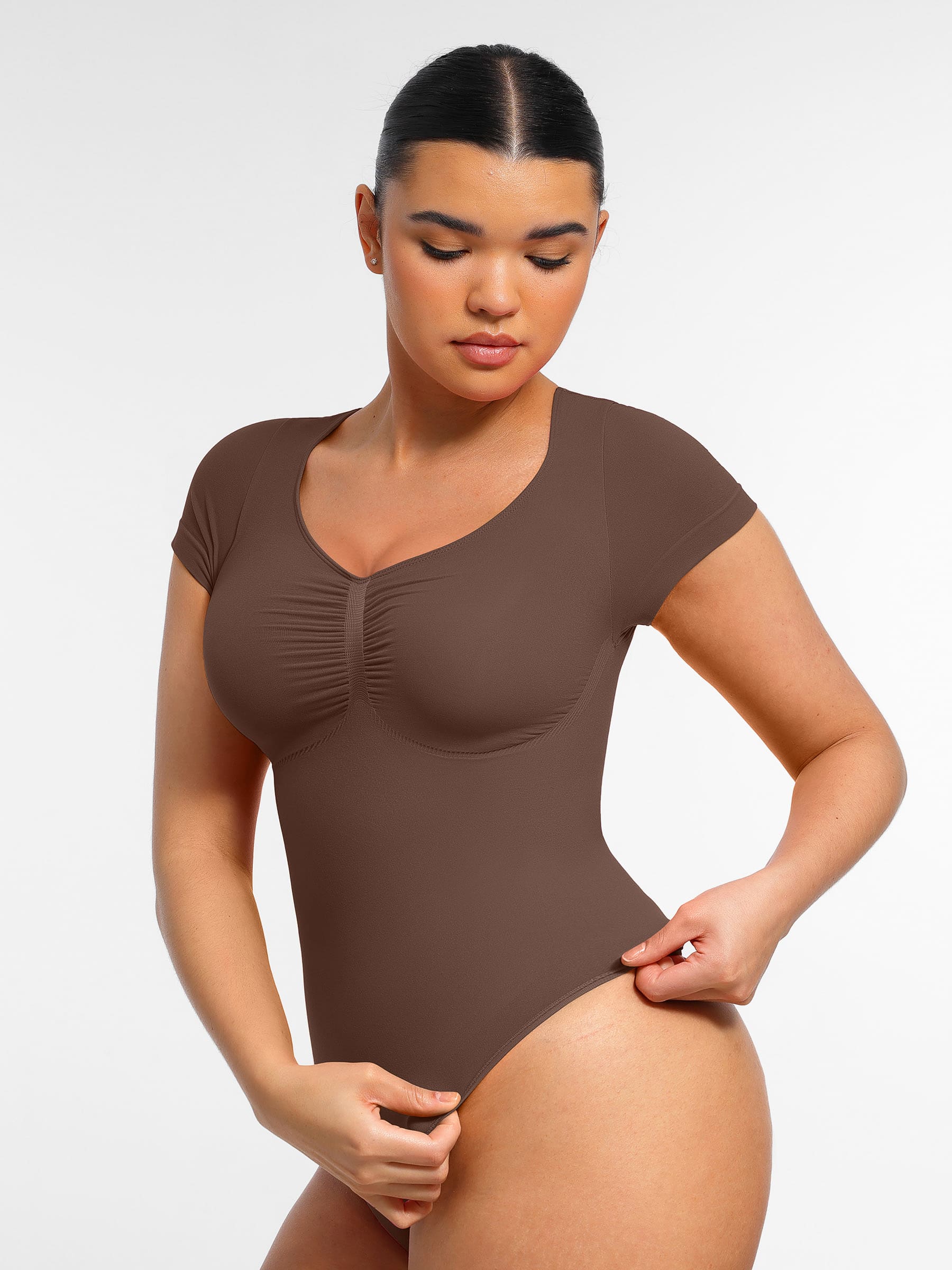 Feelingirl Tummy Control Seamless Short-Sleeve Bodysuit [BOGO]
