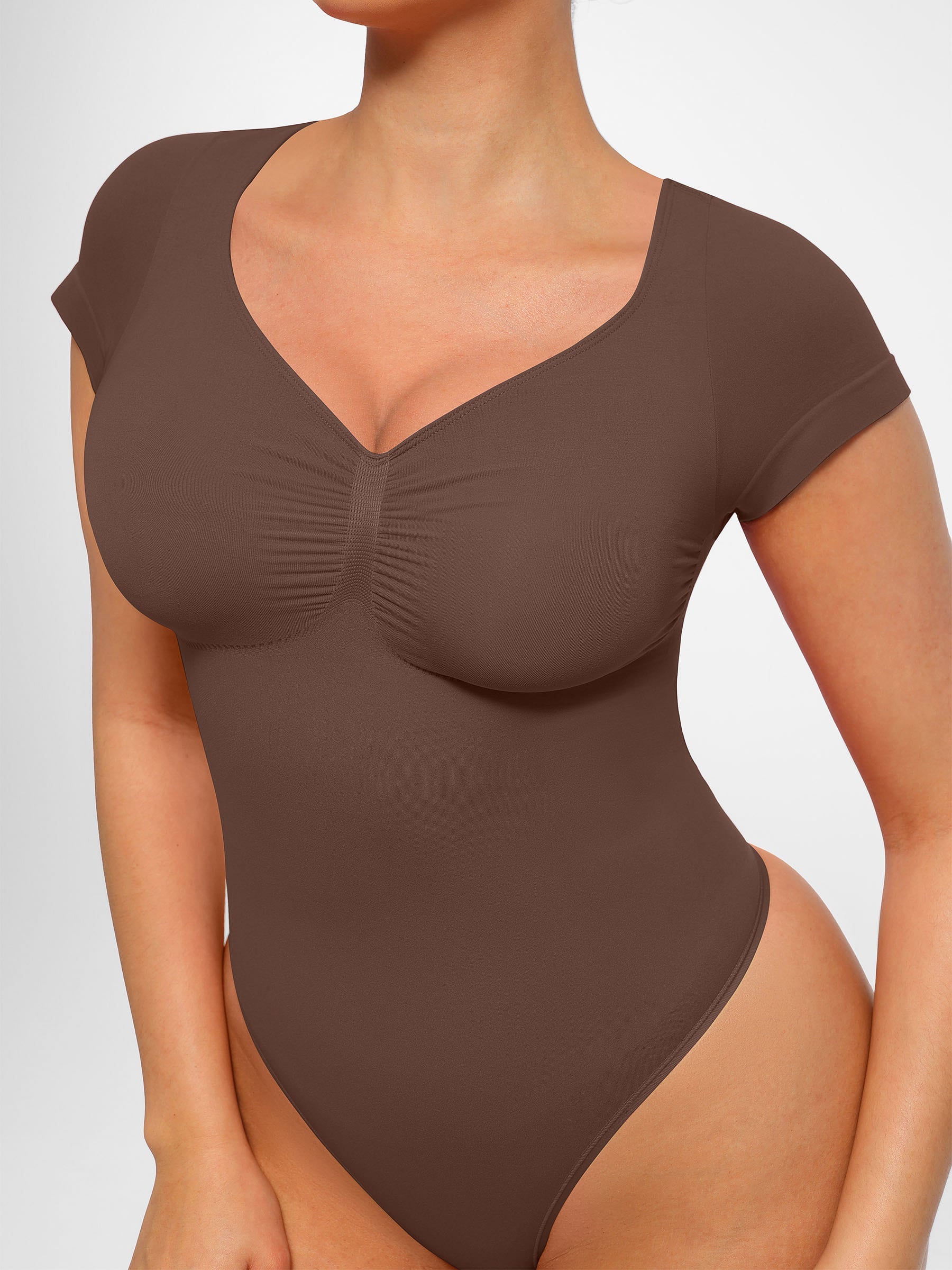 Feelingirl Tummy Control Seamless Short-Sleeve Bodysuit [BOGO]