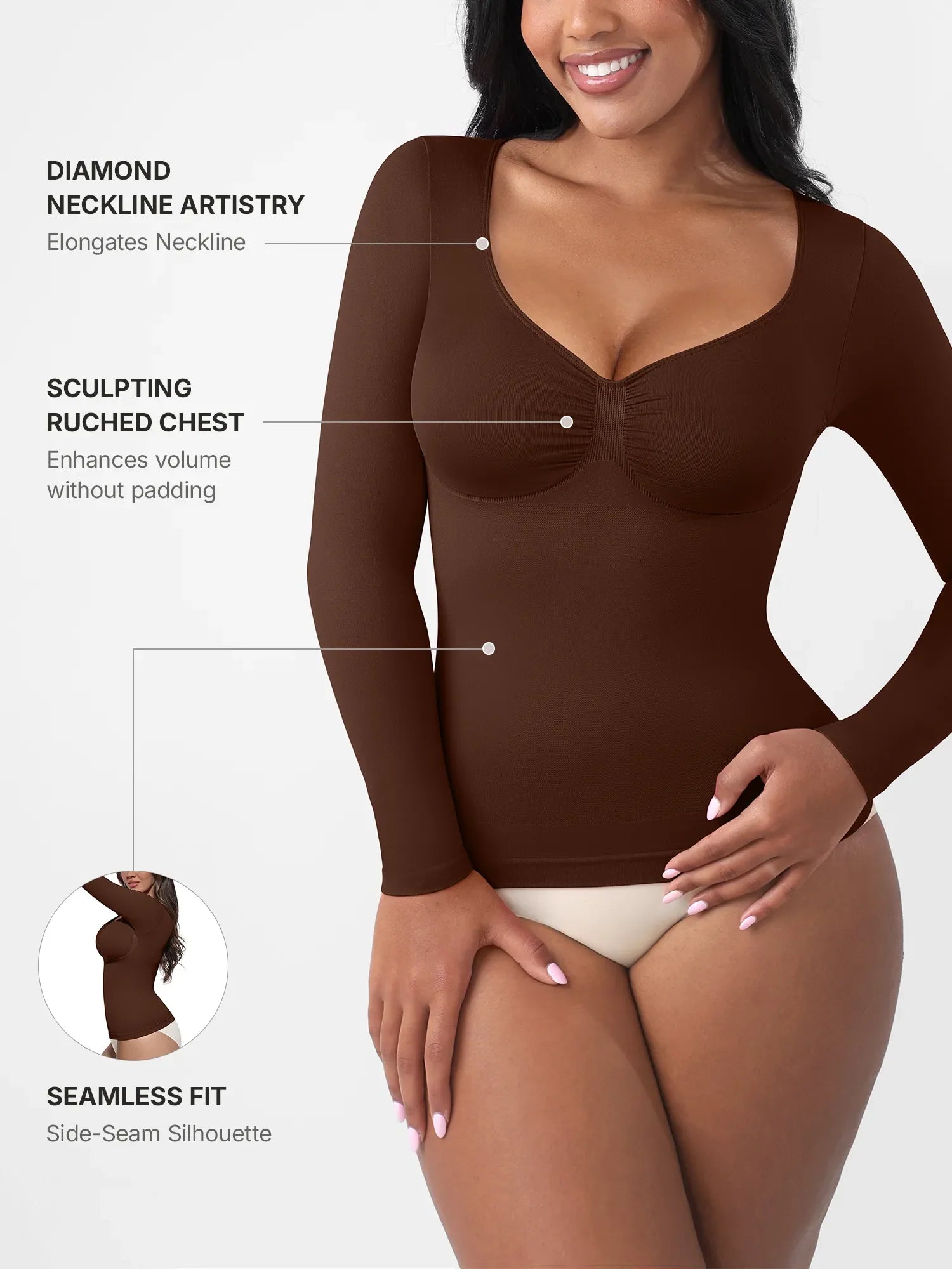 Feelingirl Everyday Seamless Long Sleeve Shaper
