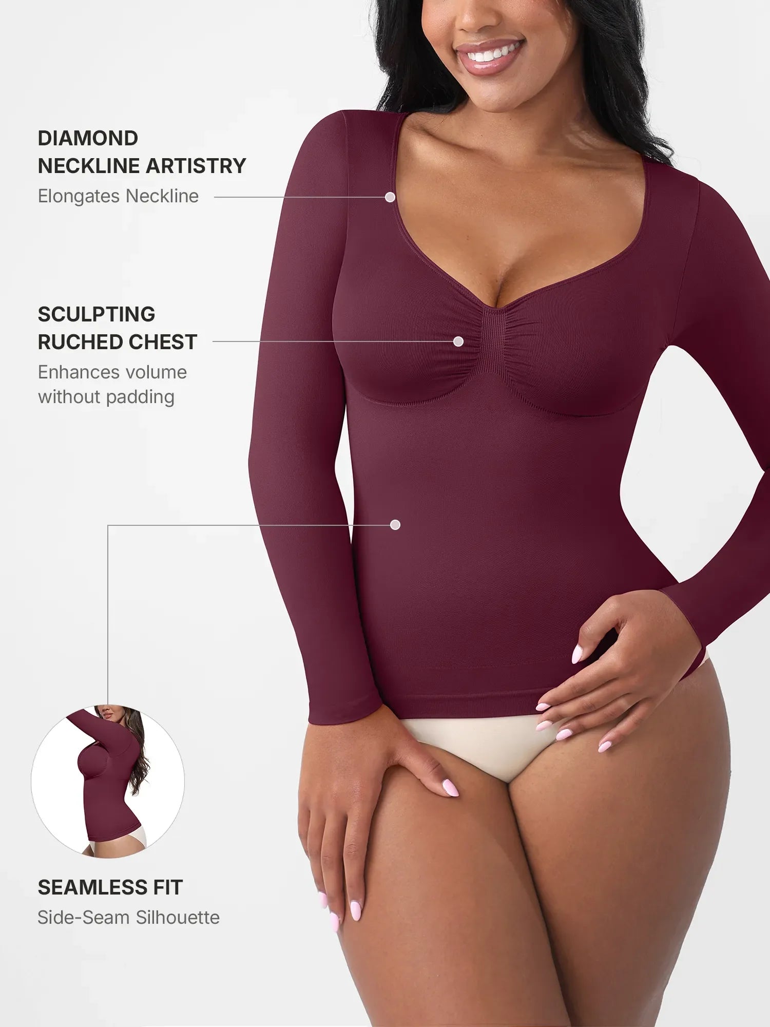 Feelingirl Everyday Seamless Long Sleeve Shaper
