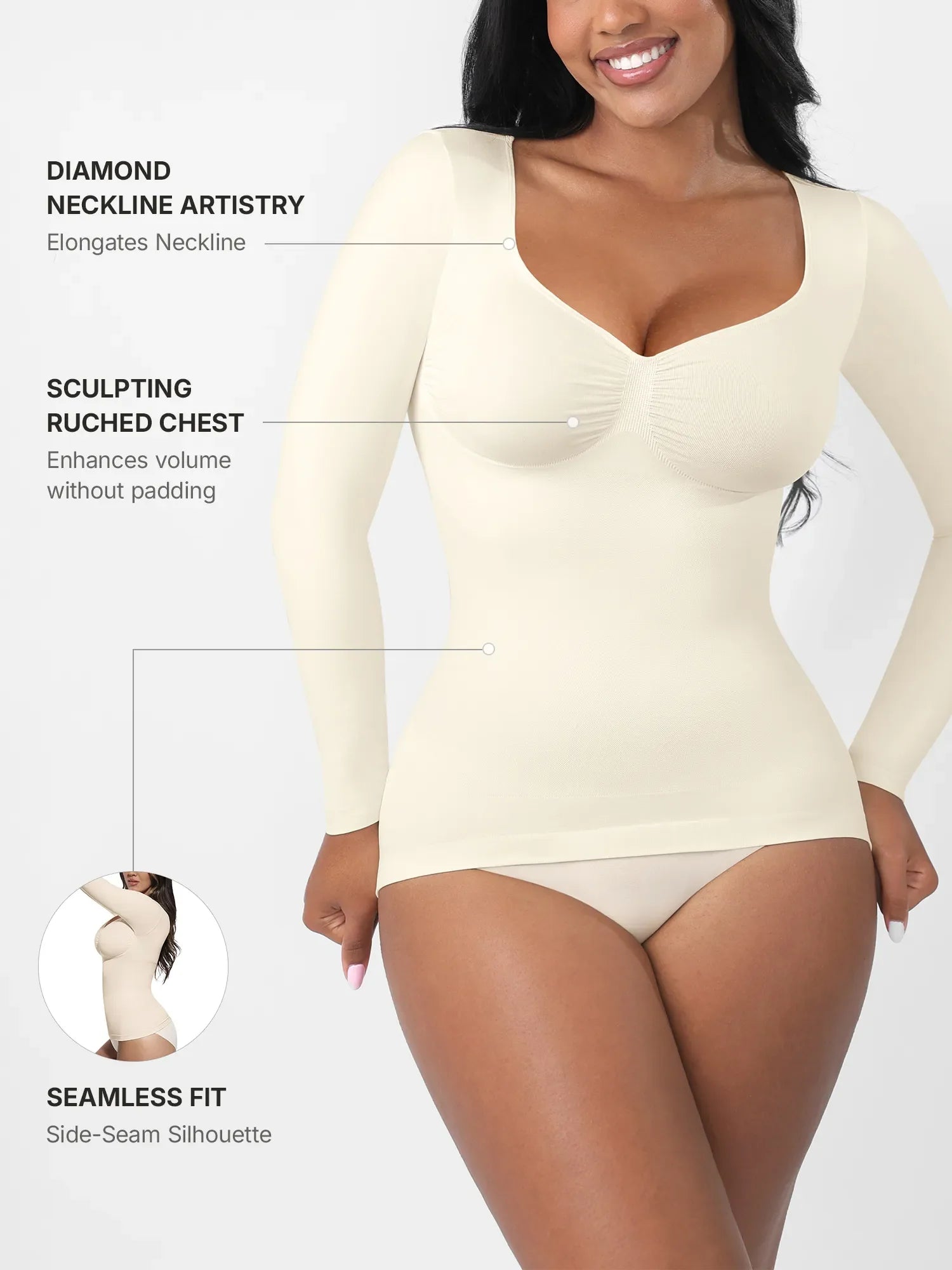 Feelingirl Everyday Seamless Long Sleeve Shaper