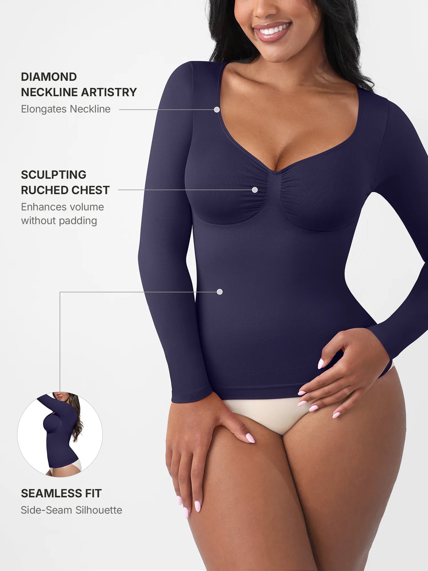 Feelingirl Everyday Seamless Long Sleeve Shaper