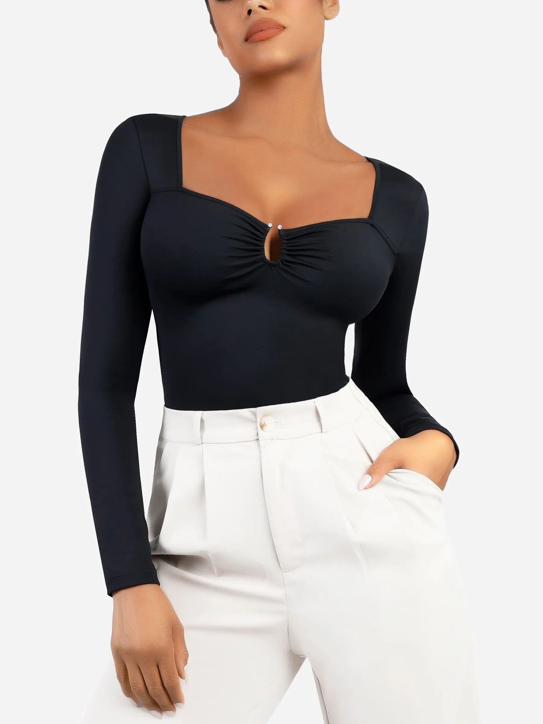 Feelingirl Slimming Long-Sleeve Shapewear Bodysuit