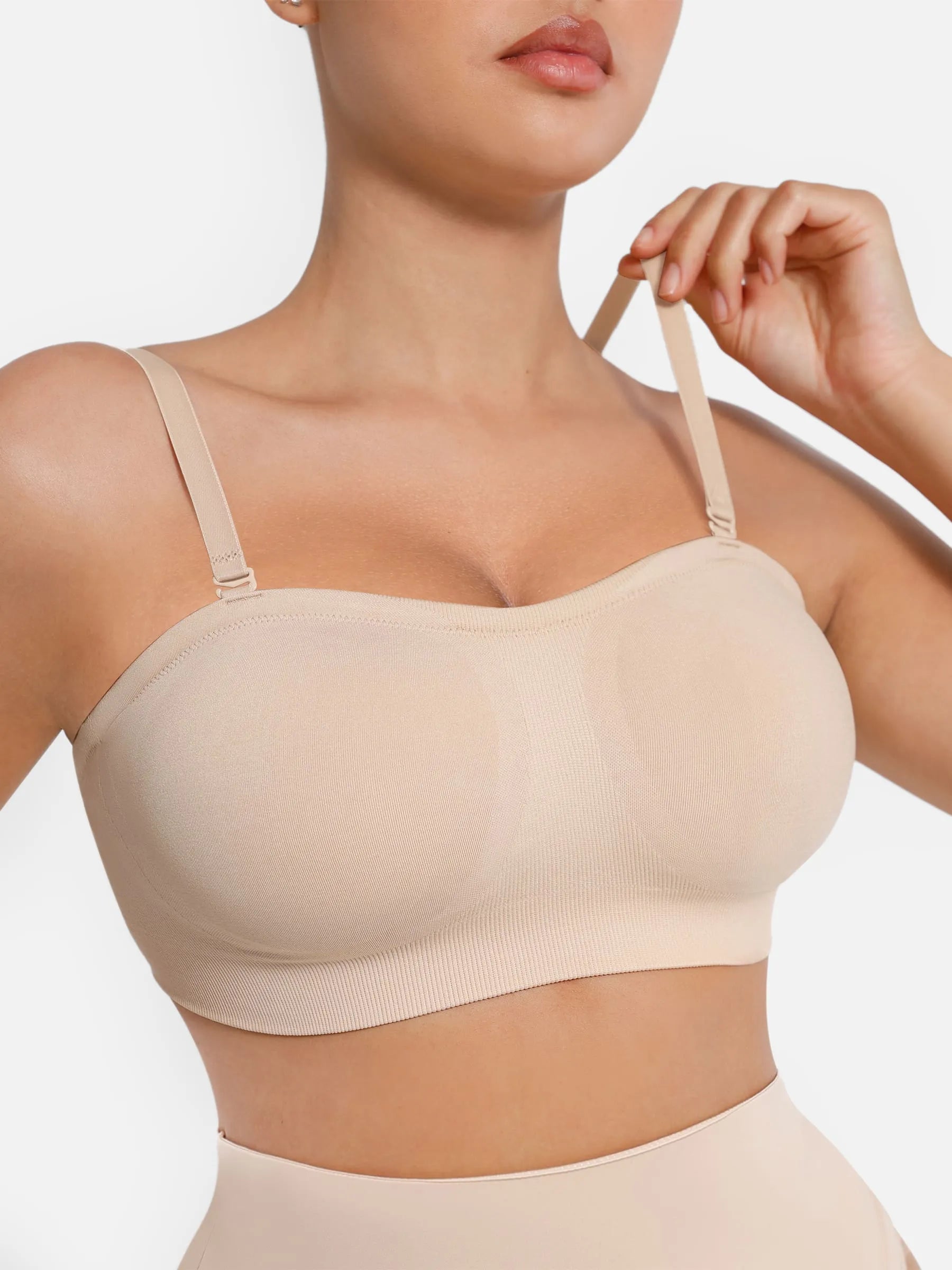 Feelingirl Seamless Strapless Anti-Slip Bra With Removable Pads