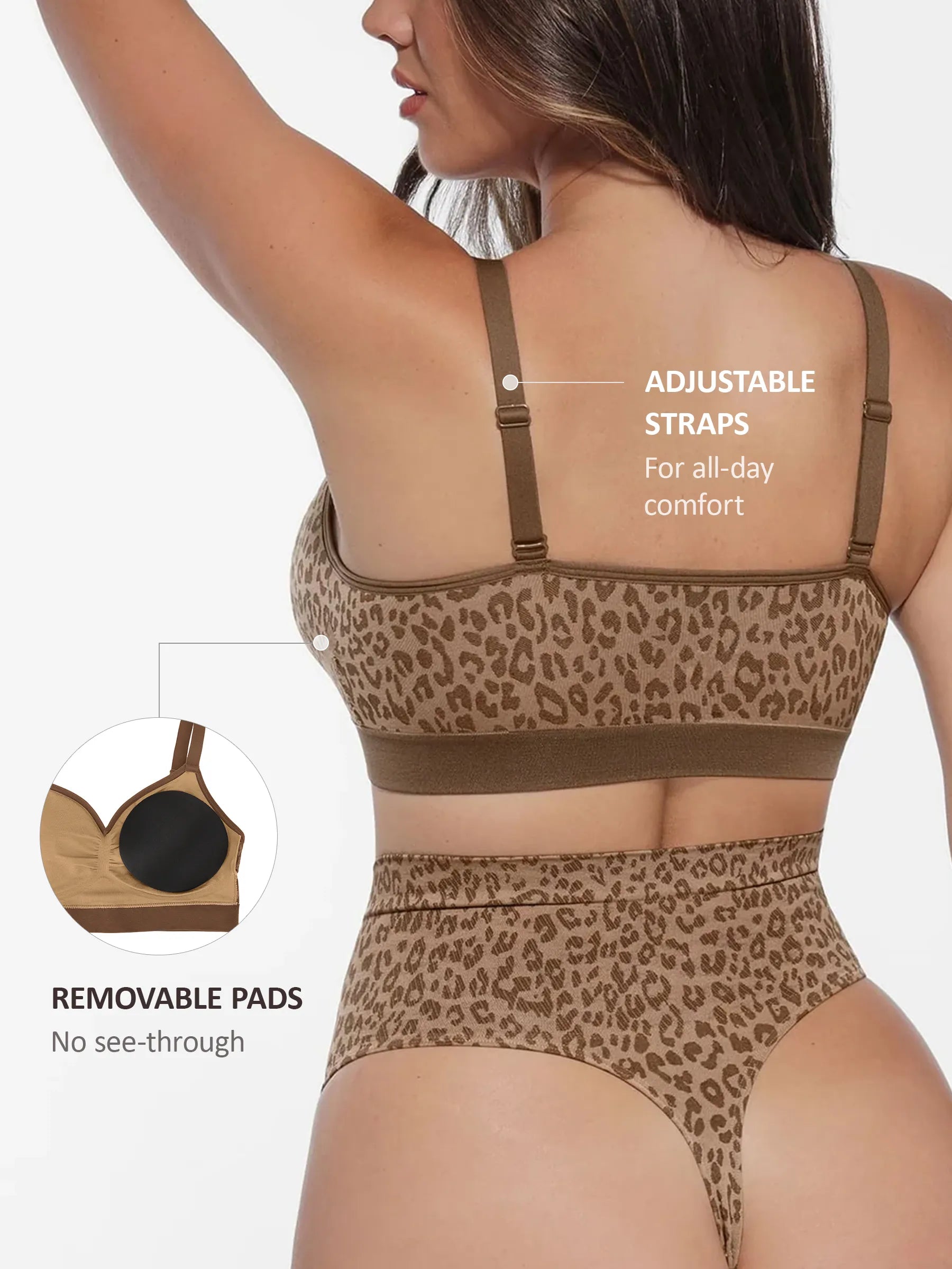 Feelingirl Leopard Print Wireless Bra & Panty