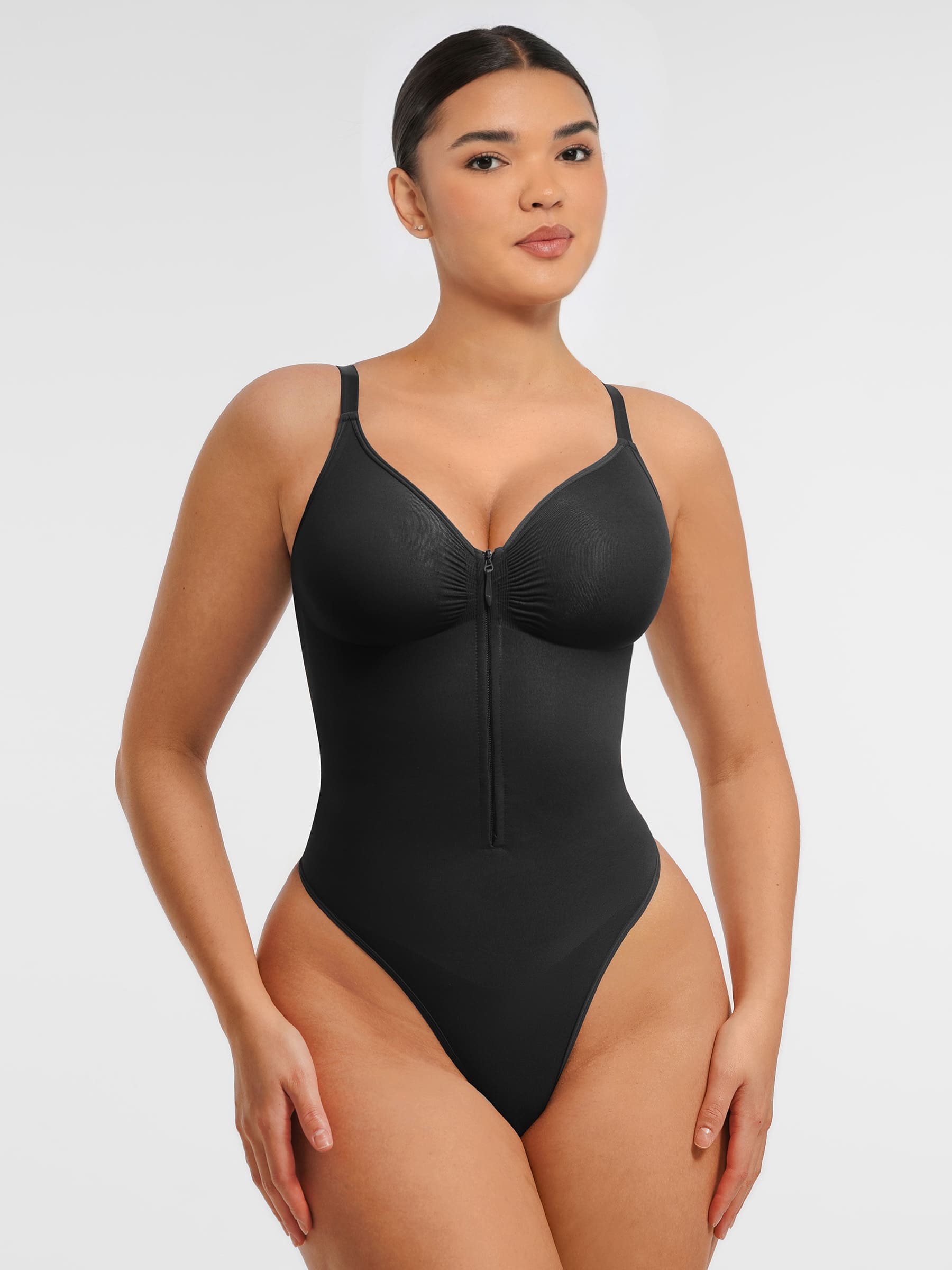 Feelingirl Tummy Control Seamless Zipper Shaping Bodysuit [BOGO]
