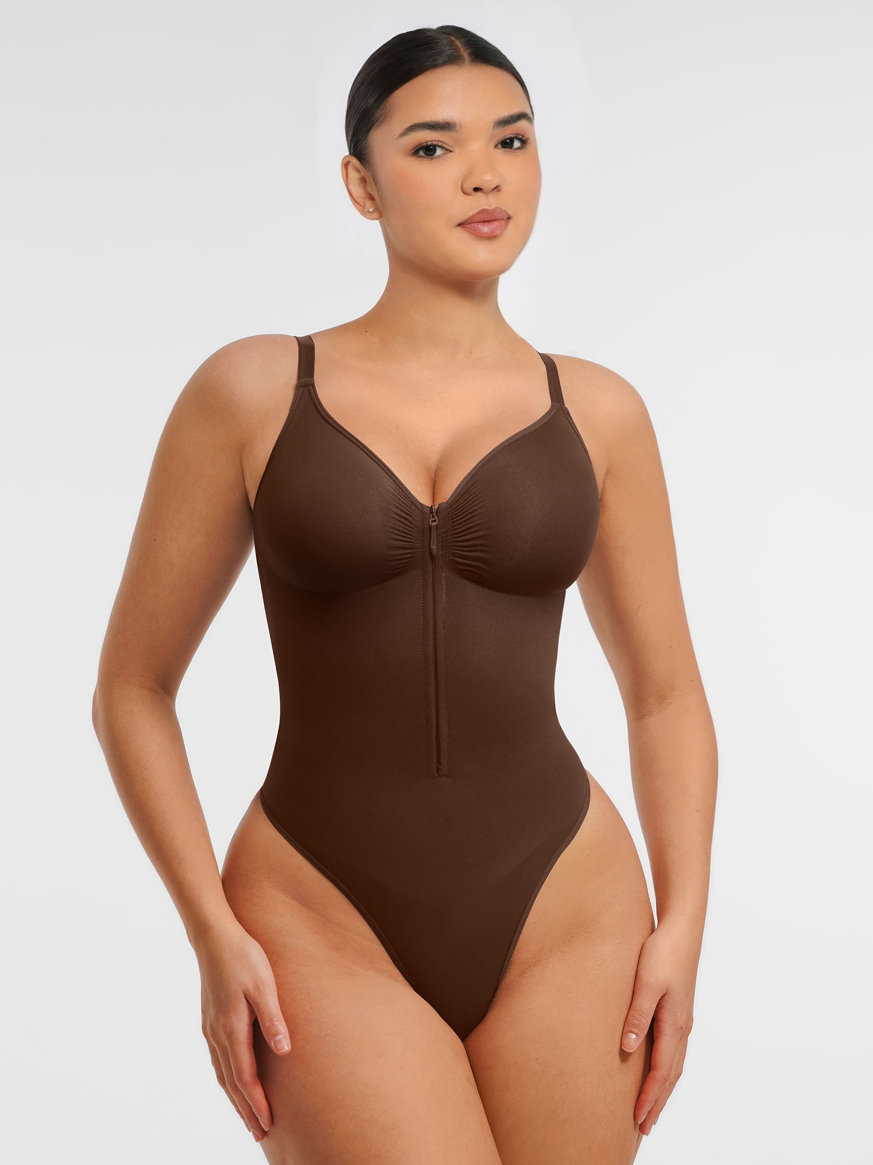 Feelingirl Tummy Control Seamless Zipper Shaping Bodysuit [BOGO]