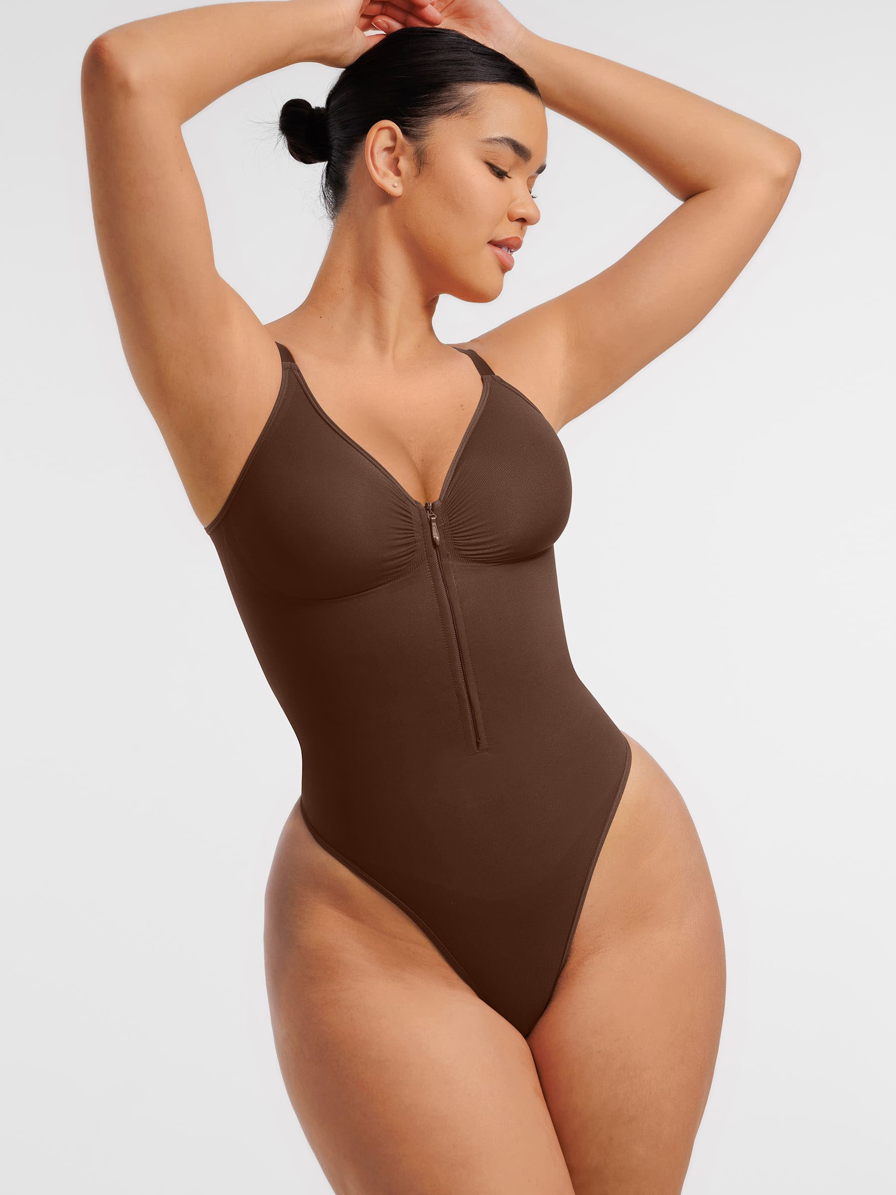 Feelingirl Tummy Control Seamless Zipper Shaping Bodysuit [BOGO]