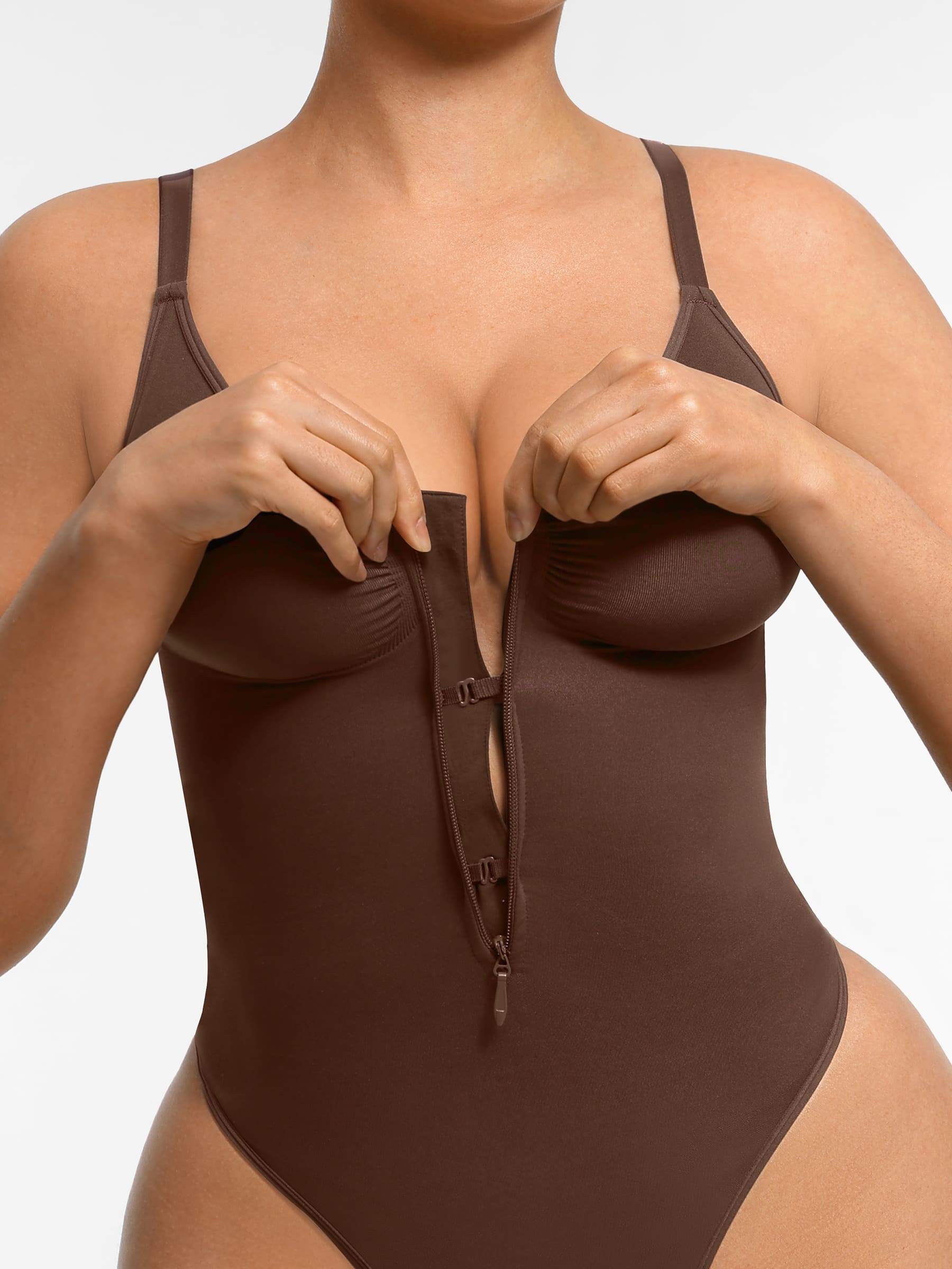 Feelingirl Tummy Control Seamless Zipper Shaping Bodysuit [BOGO]