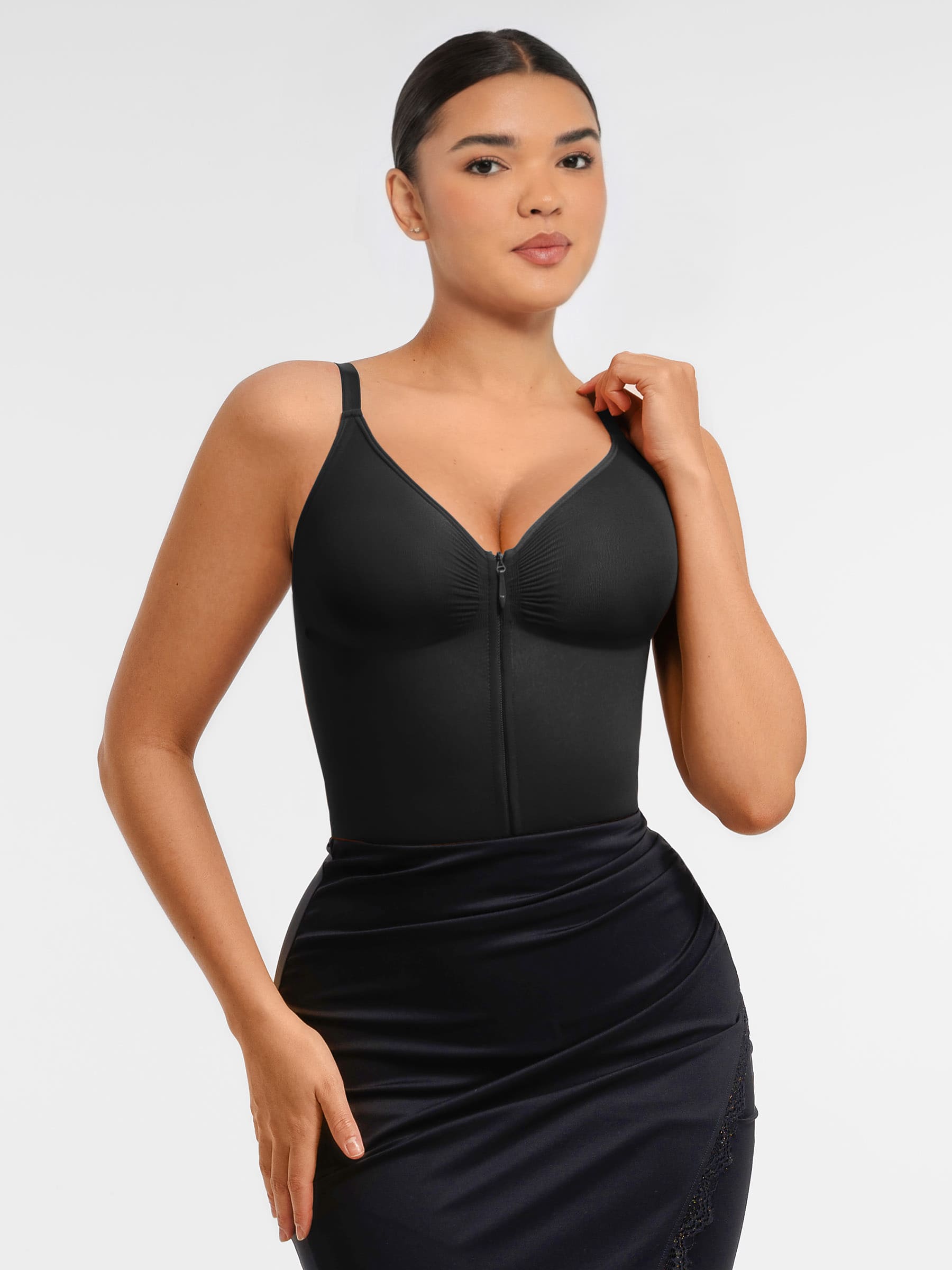 Feelingirl Tummy Control Seamless Zipper Shaping Bodysuit