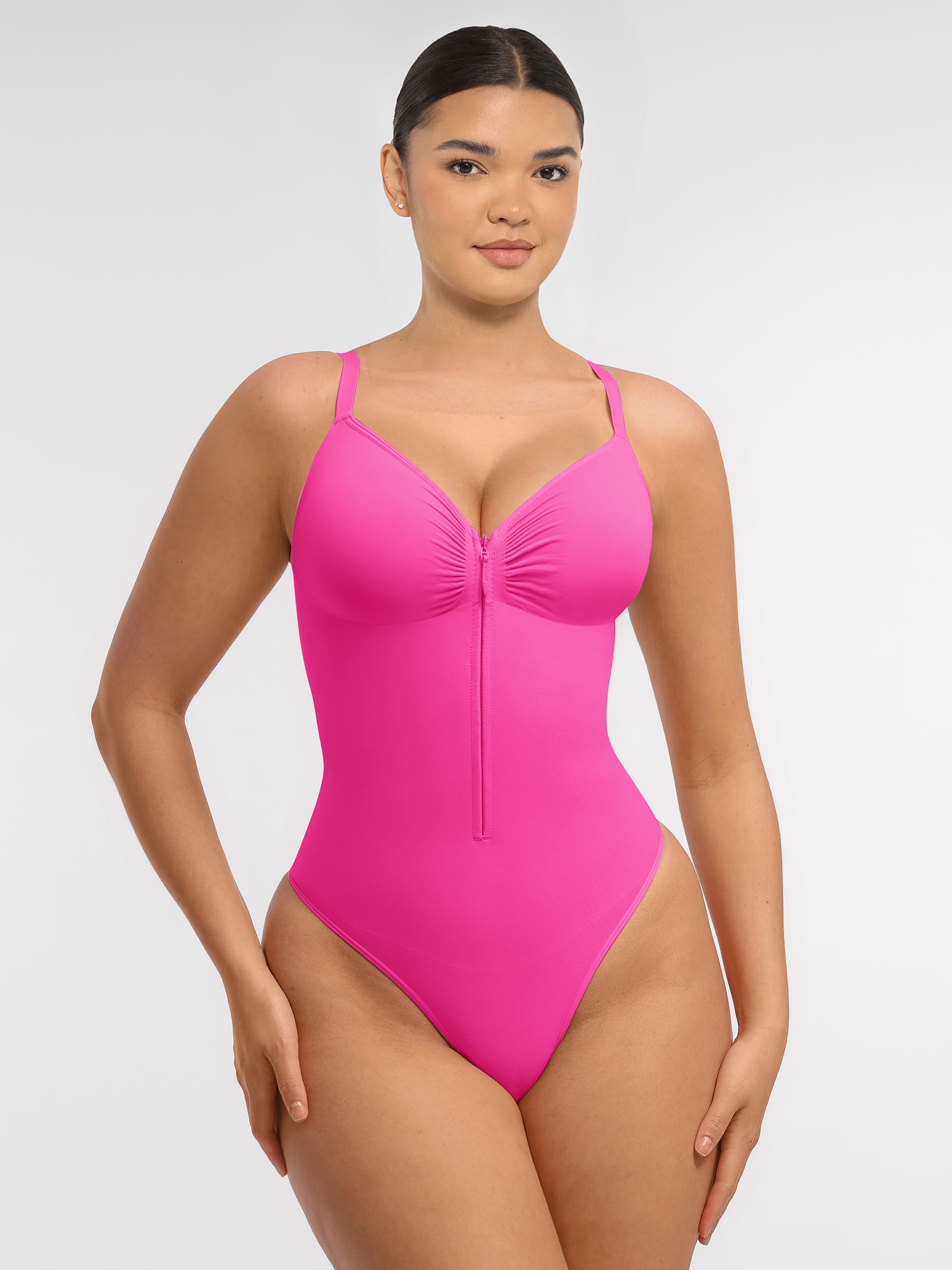 Feelingirl Tummy Control Seamless Zipper Shaping Bodysuit [BOGO]