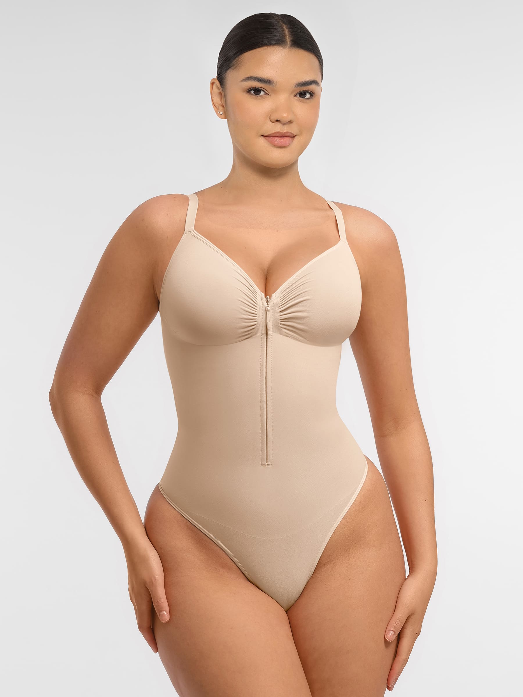 Feelingirl Tummy Control Seamless Zipper Shaping Bodysuit [BOGO]