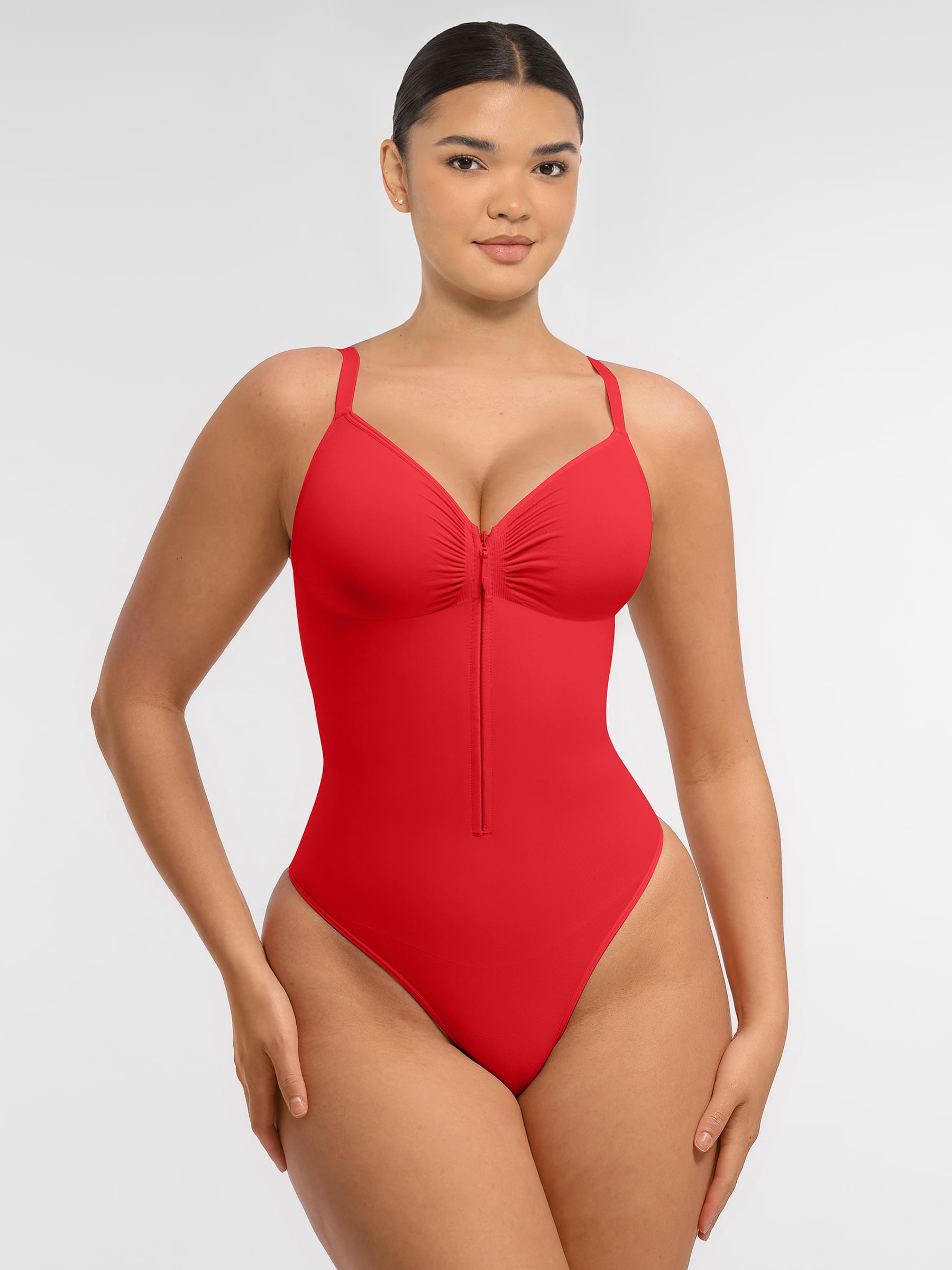 Feelingirl Tummy Control Seamless Zipper Shaping Bodysuit [BOGO]