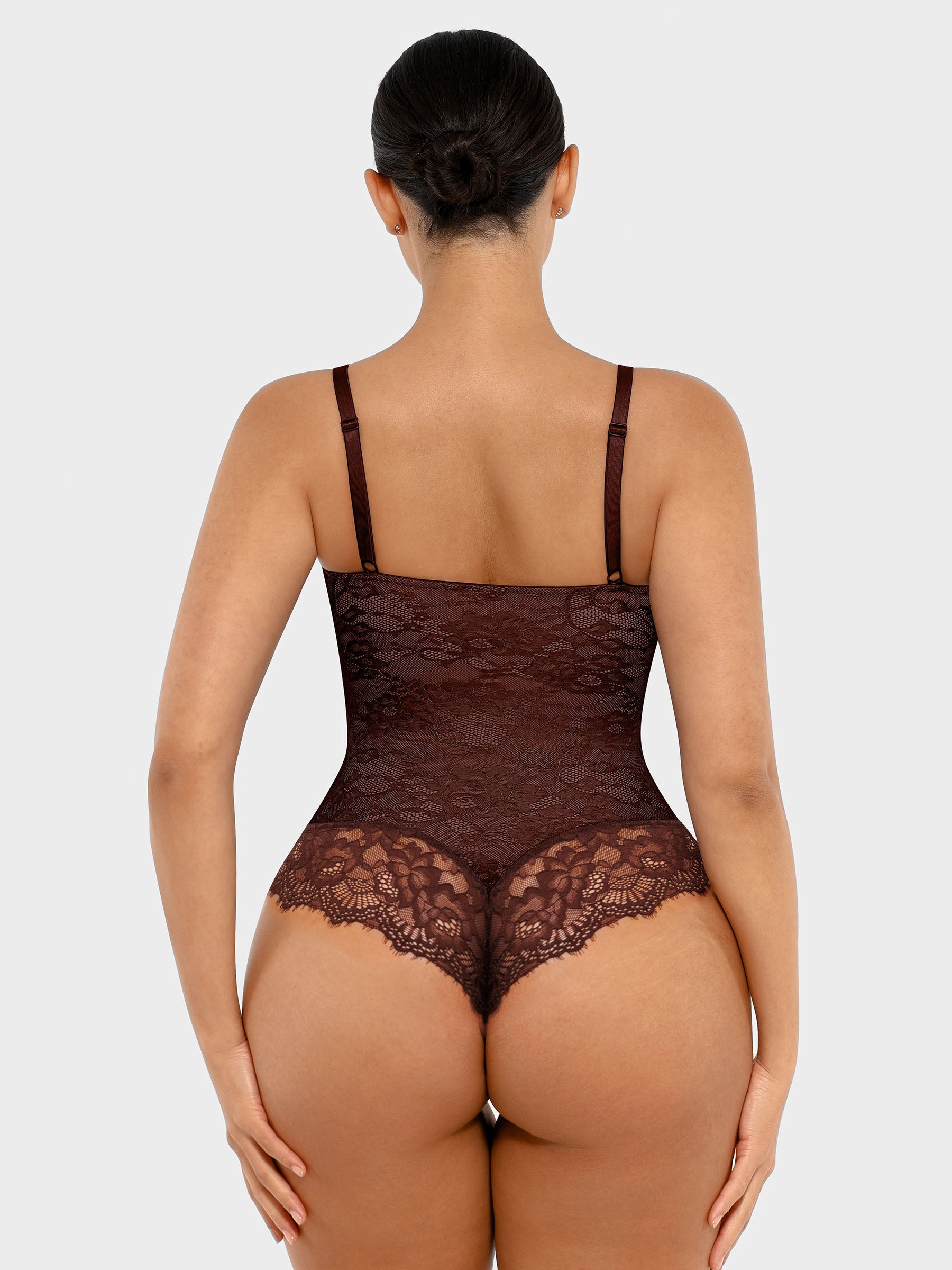 Feelingirl Lace V Neck Full Bodysuit Underwear