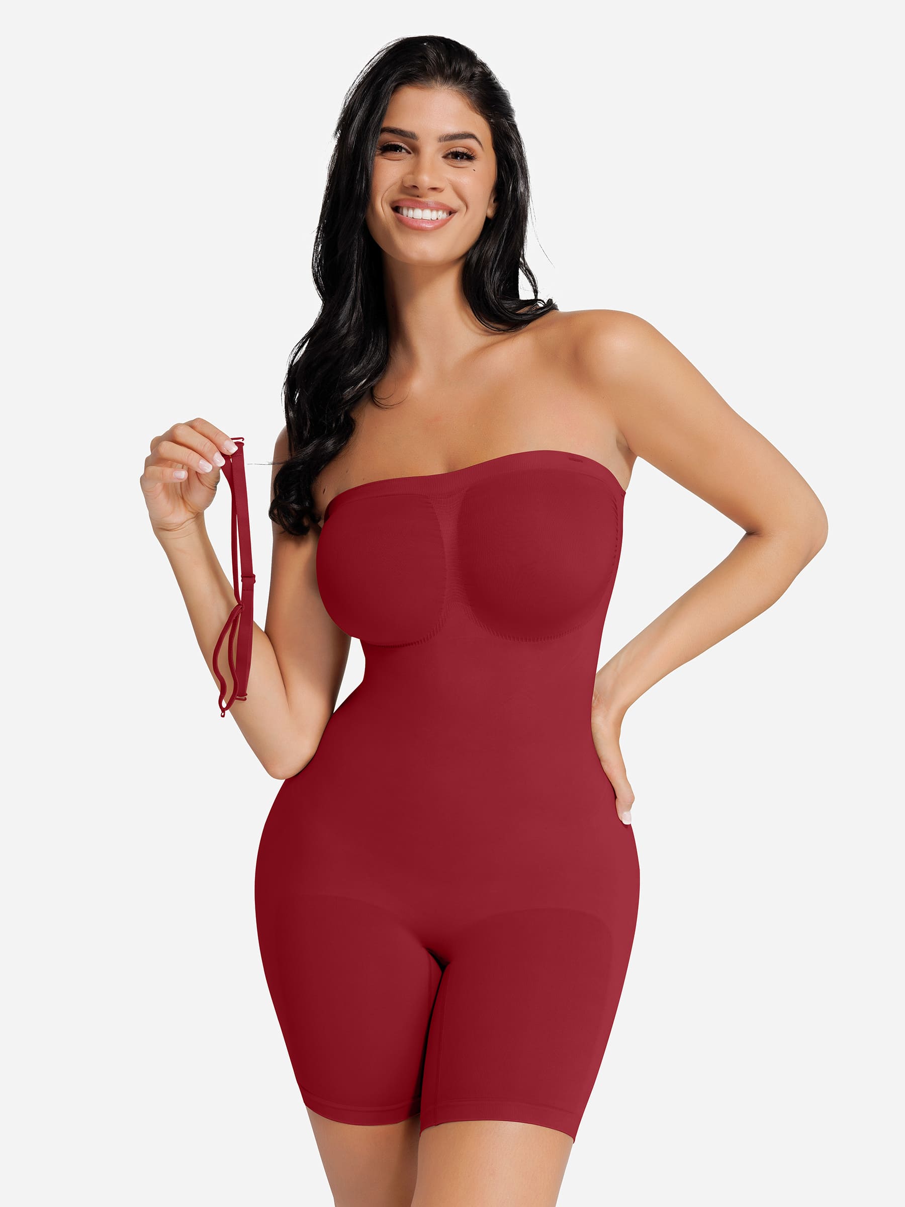 Feelingirl Seamless Strapless Bodysuit with Removable Straps