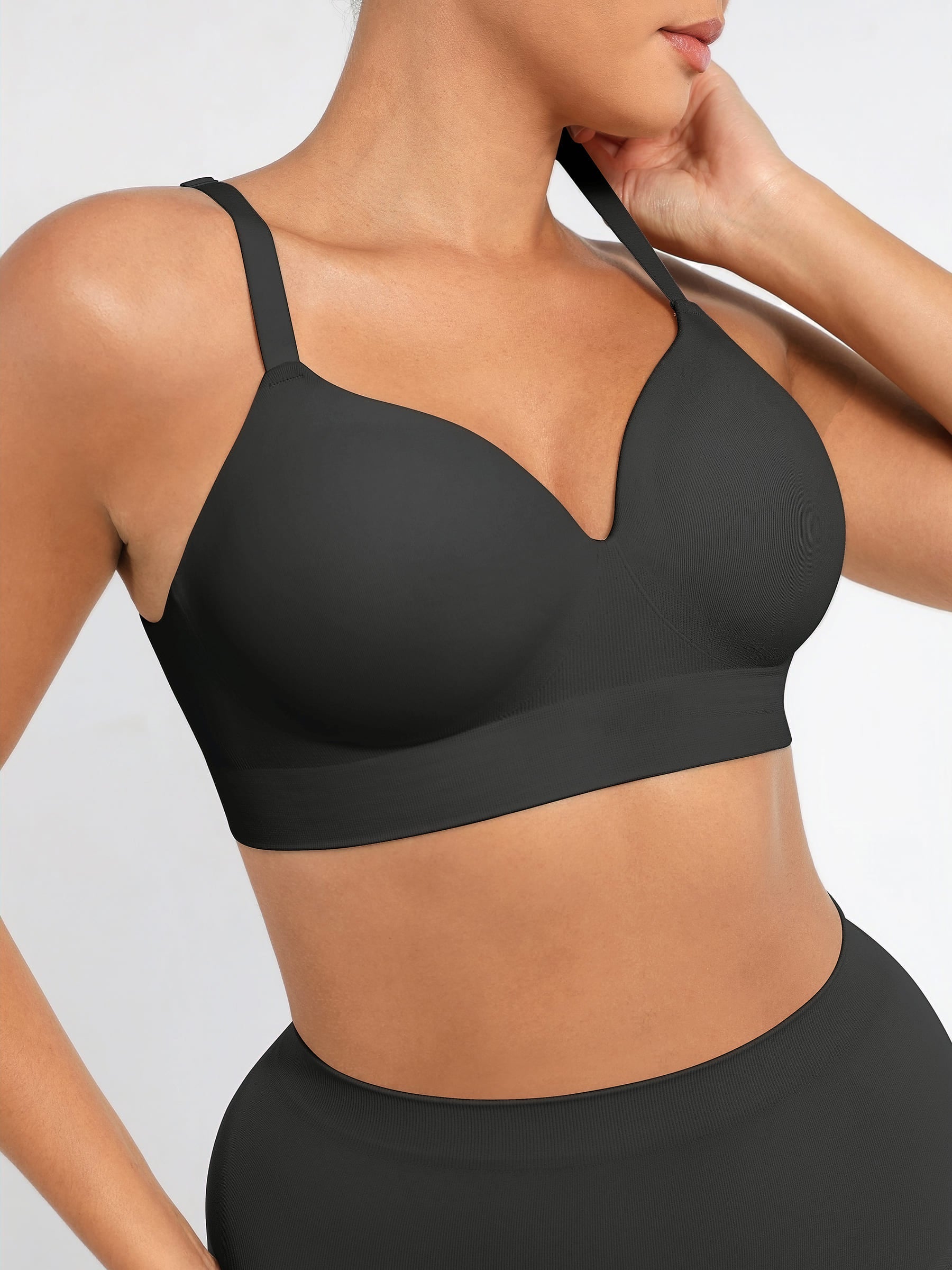Feelingirl Wireless Push-Up Bra & Seamless Tummy Control Brief Set