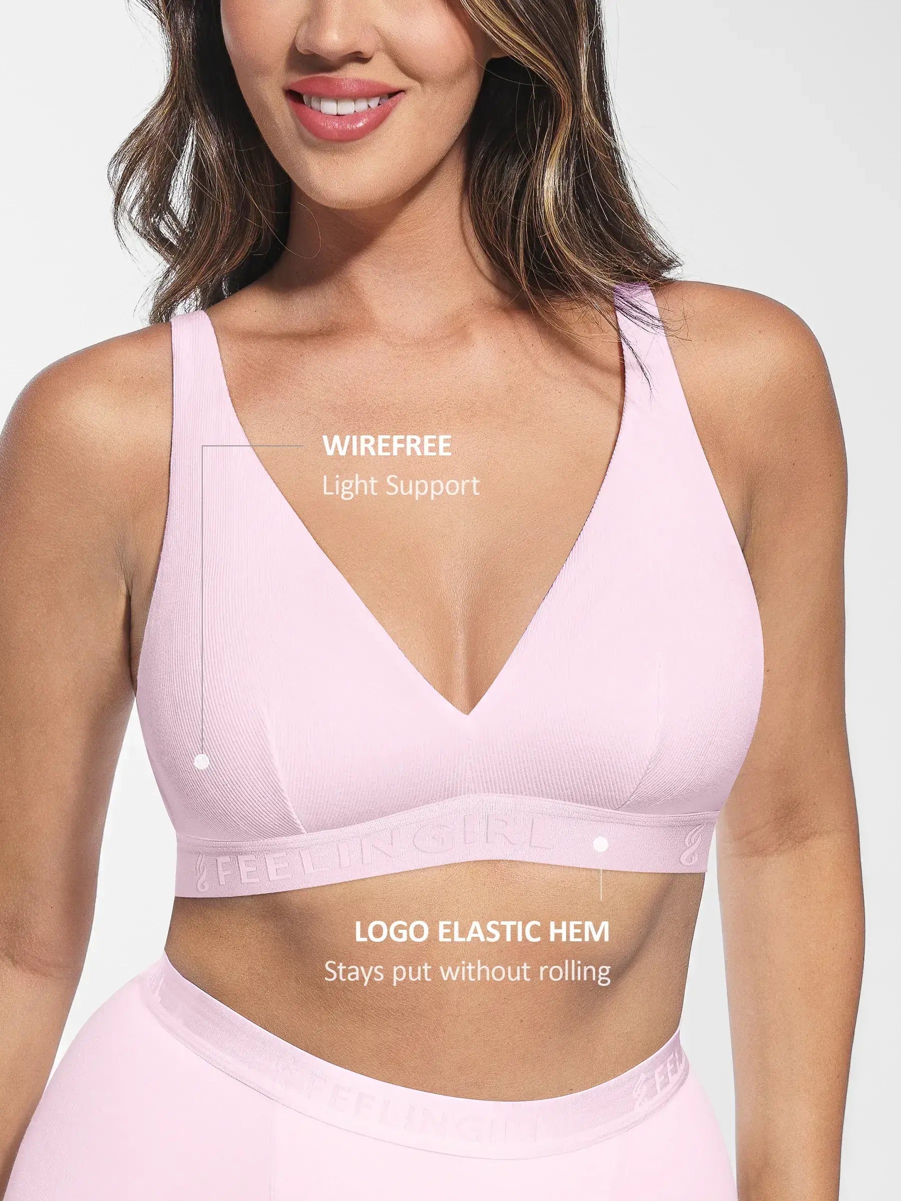 Feelingirl No Underwire Light Support Modal Bra