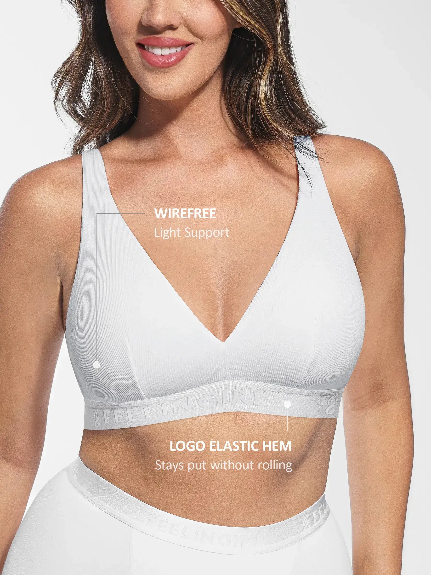 Feelingirl No Underwire Light Support Modal Bra