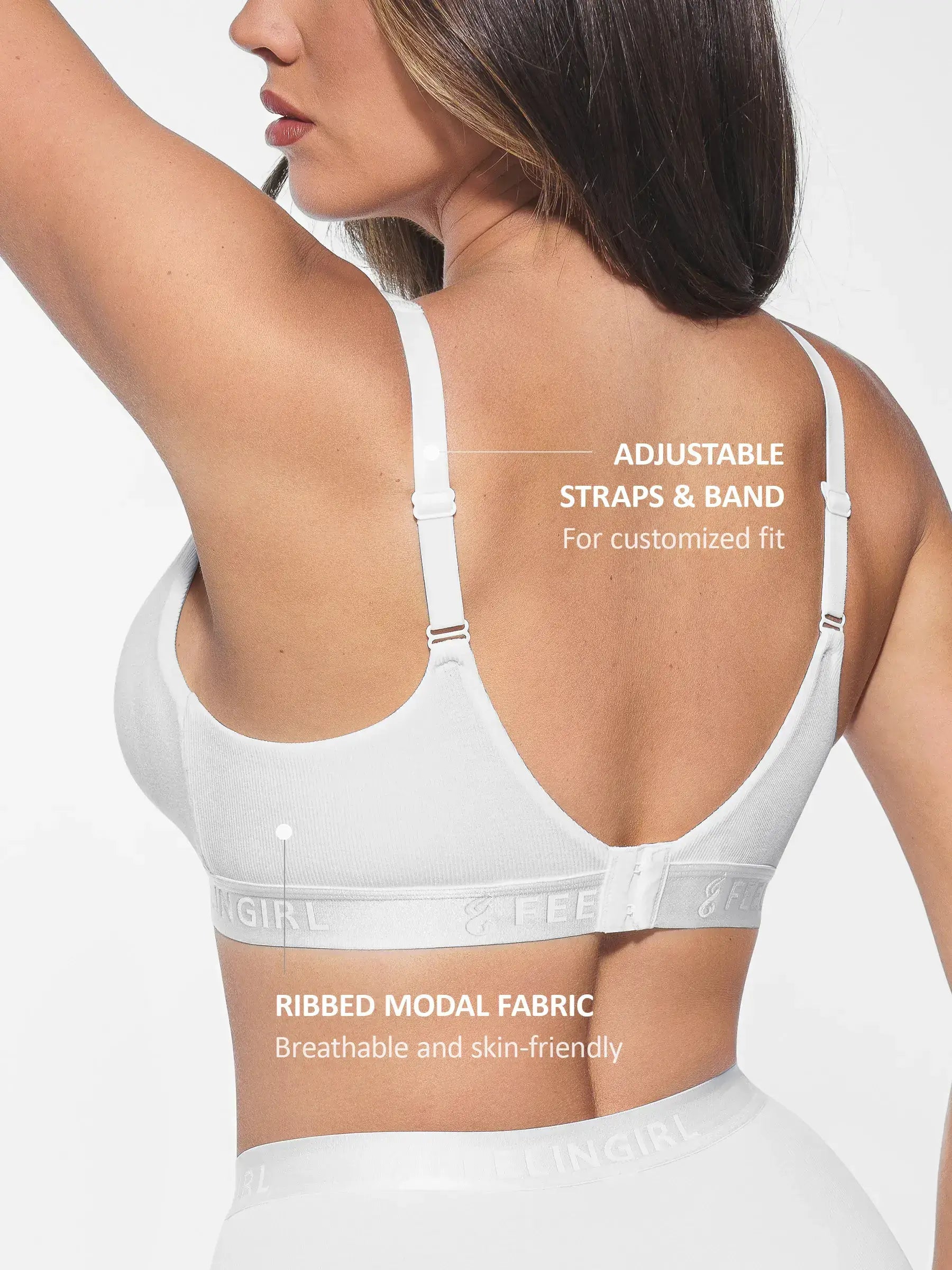 Feelingirl No Underwire Light Support Modal Bra
