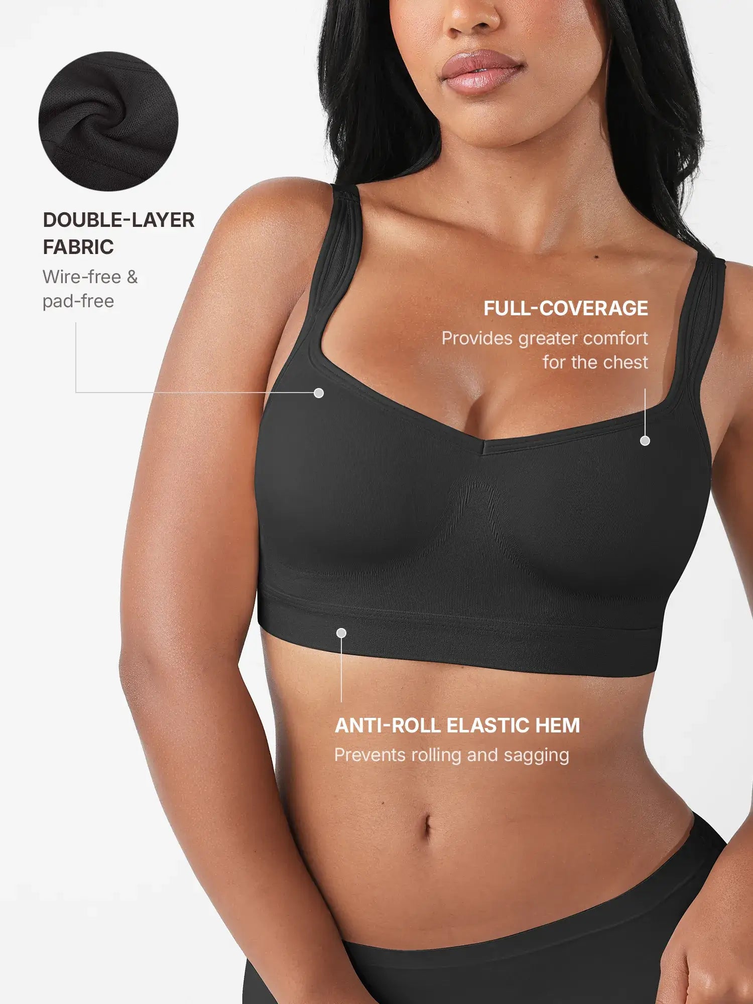 Feelingirl Full Coverage Smoothing Wireless Bra