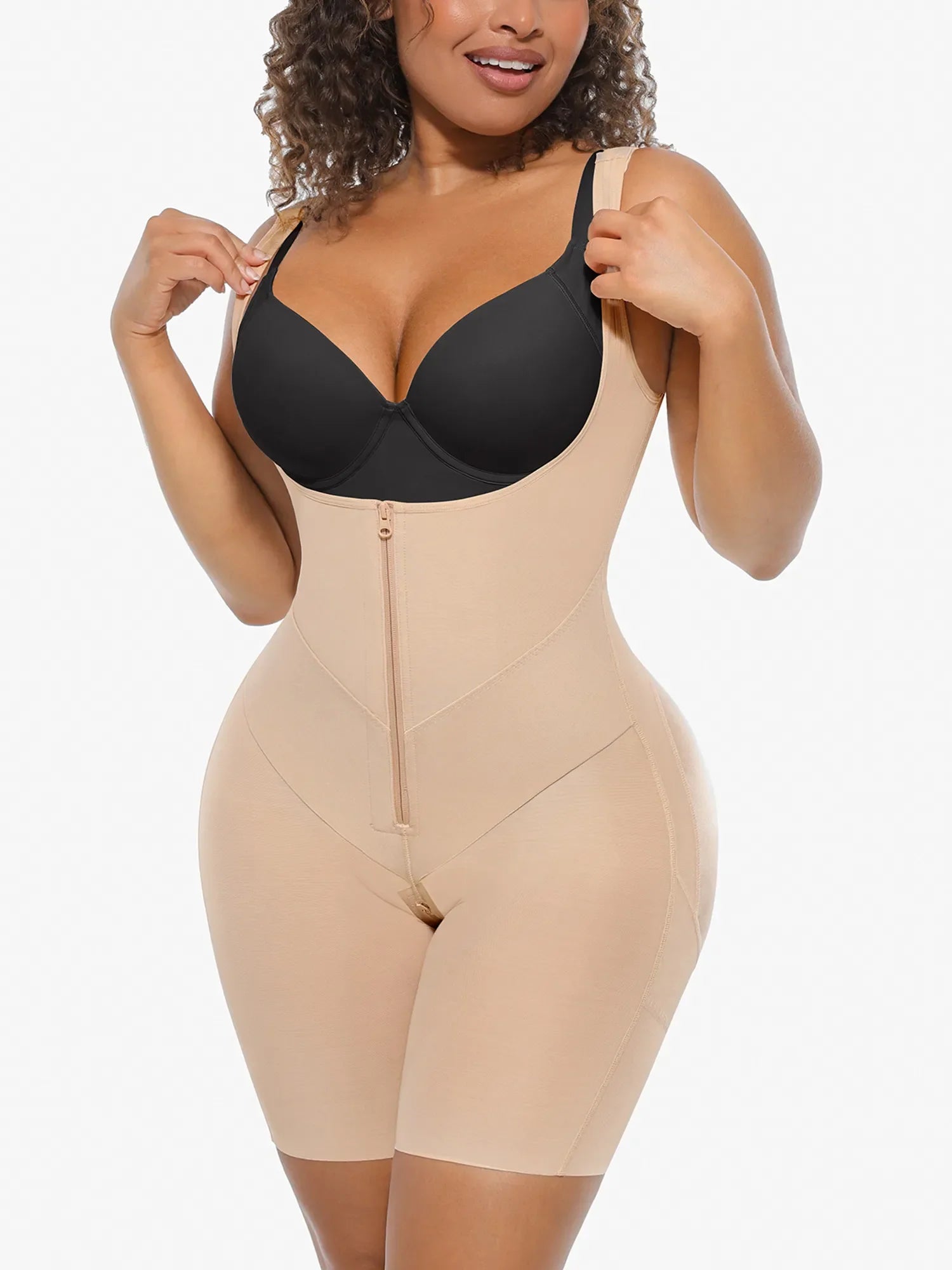 Feelingirl U-Shaped Shaping Lift Bodysuit & Unlined Soft Bra Bundle