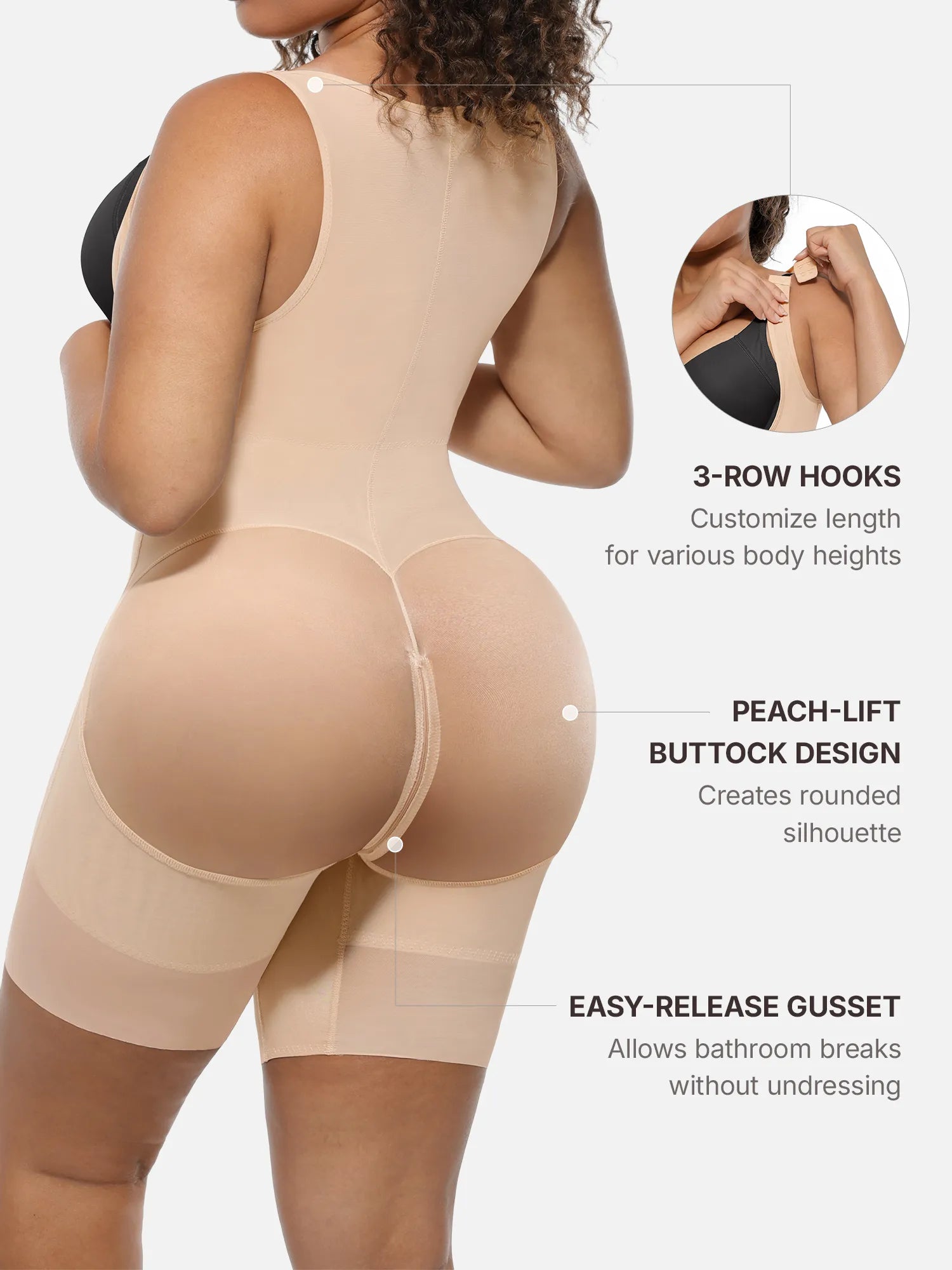 Feelingirl U-Shaped Faja Tummy Control Butt Lift Bodysuit