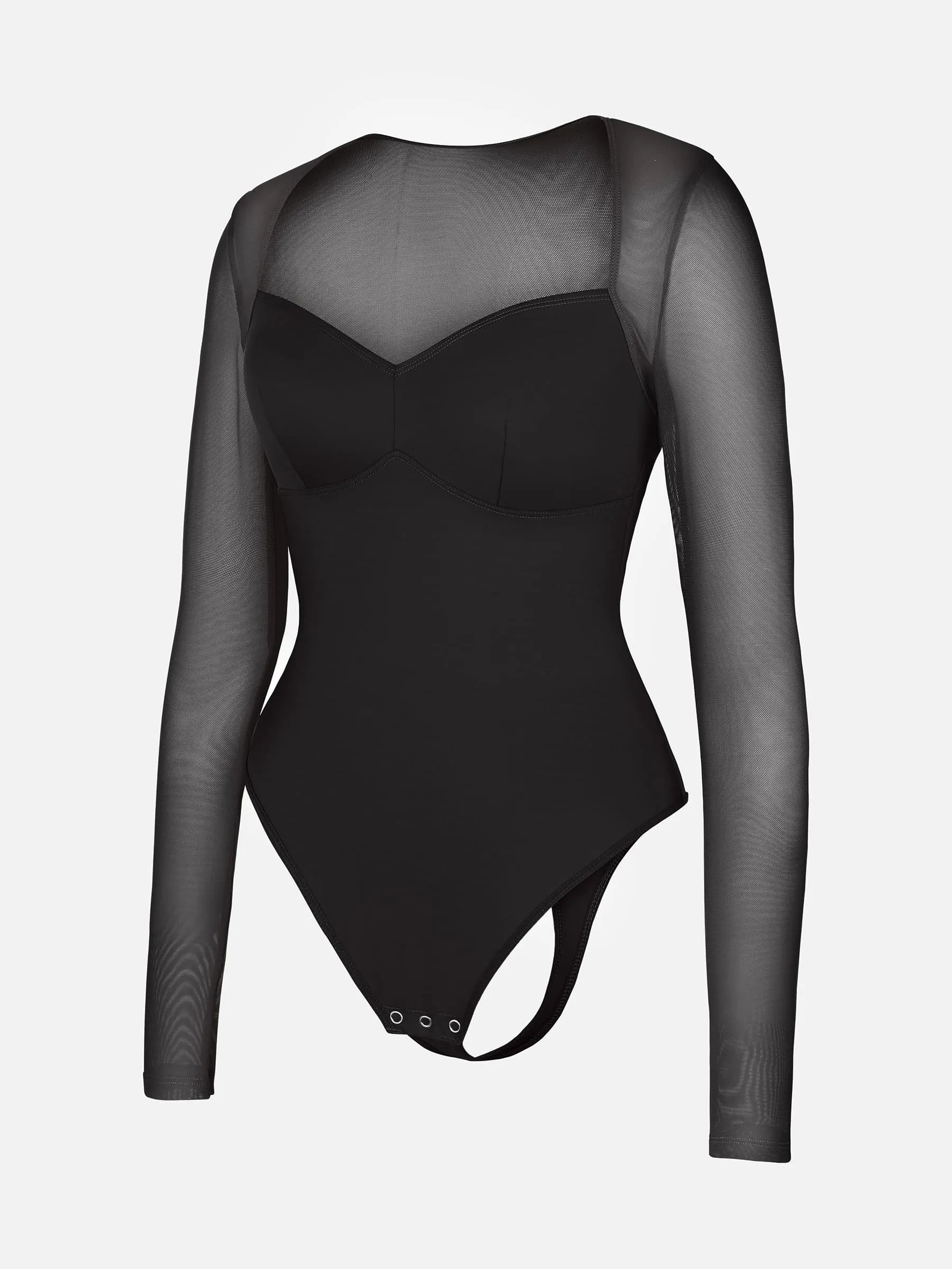 Feelingirl Mesh Panel V-Neck Bodysuit