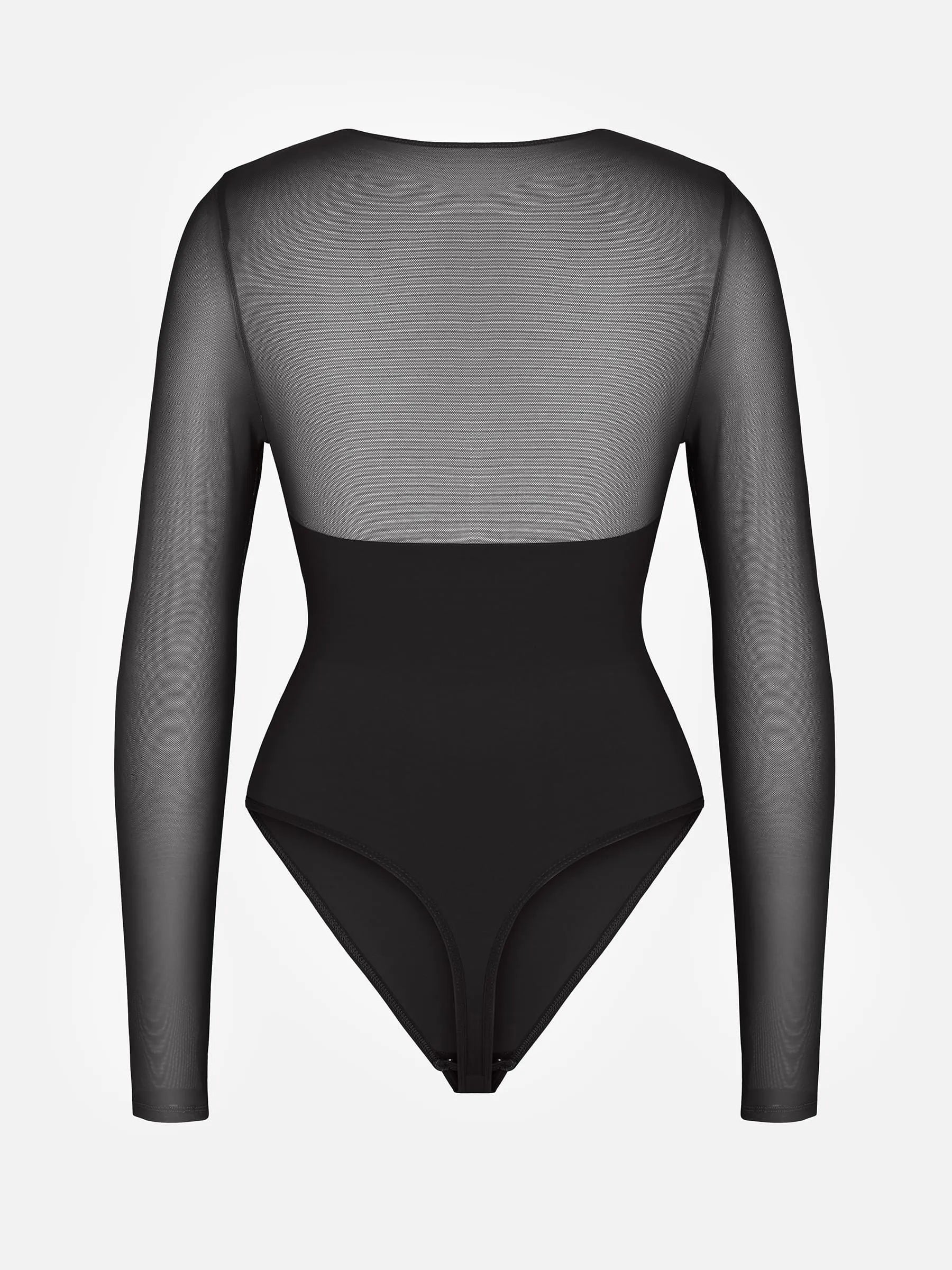Feelingirl Mesh Panel V-Neck Bodysuit [BOGO]