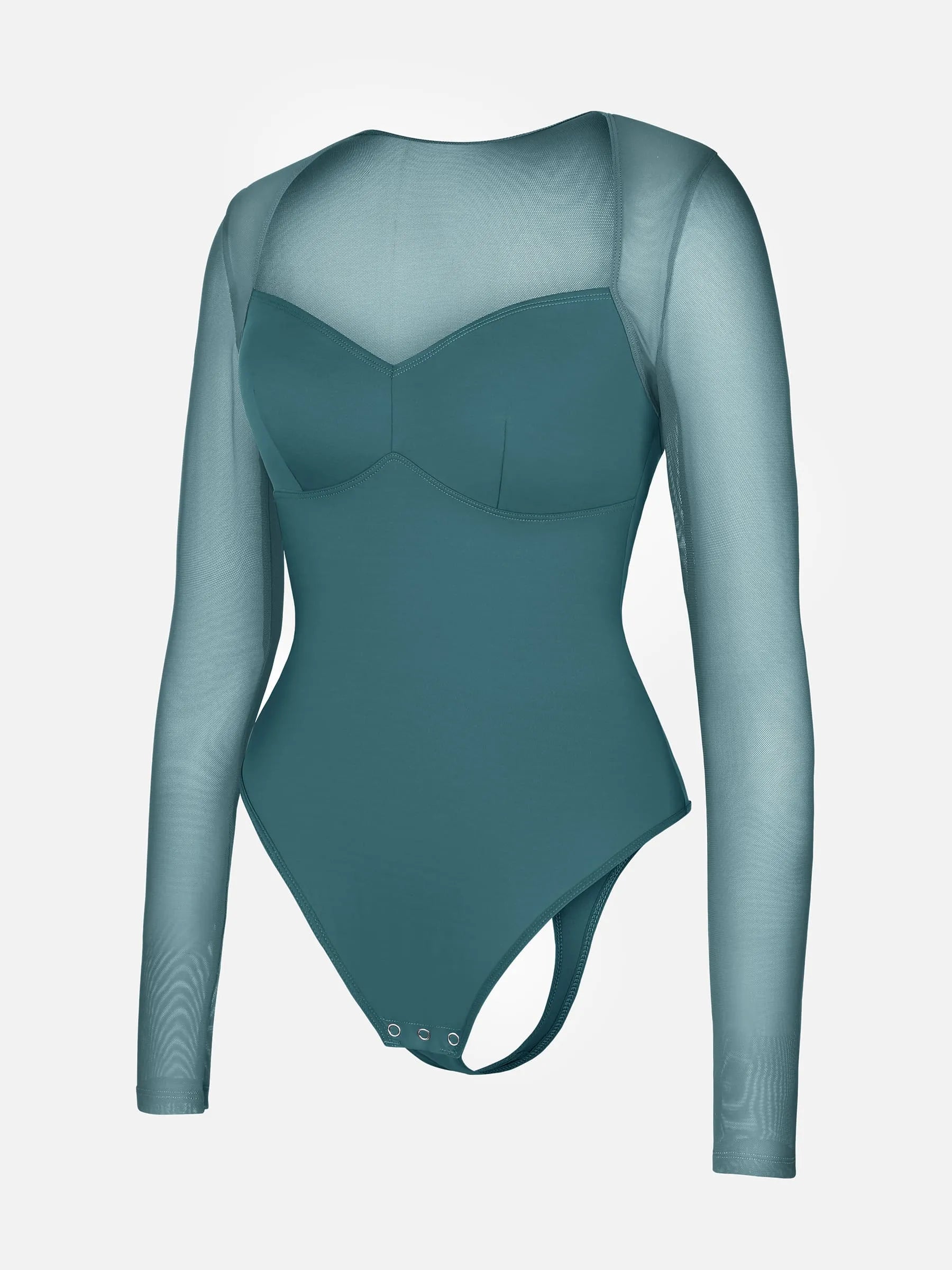 Feelingirl Mesh Panel V-Neck Bodysuit [BOGO]