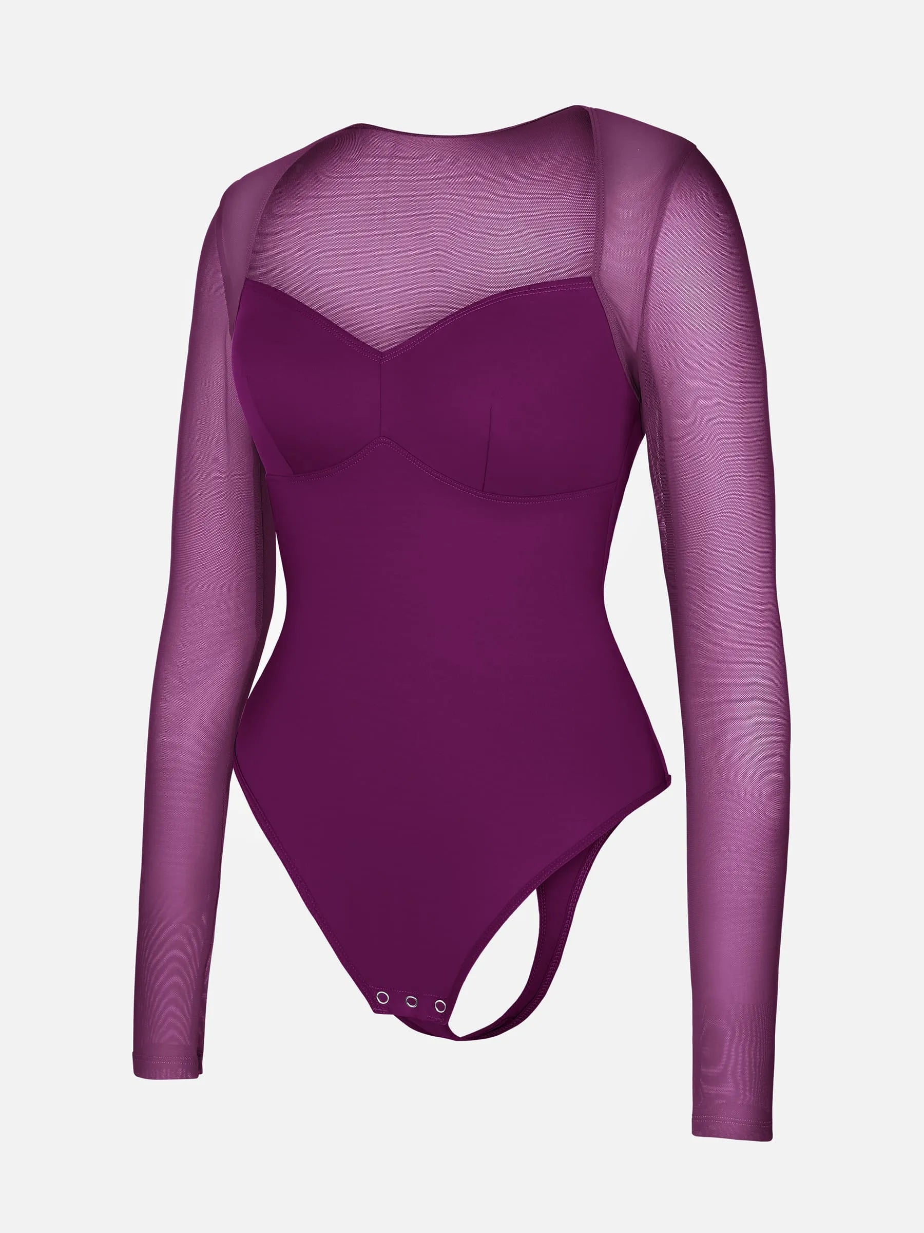 Feelingirl Mesh Panel V-Neck Bodysuit [BOGO]