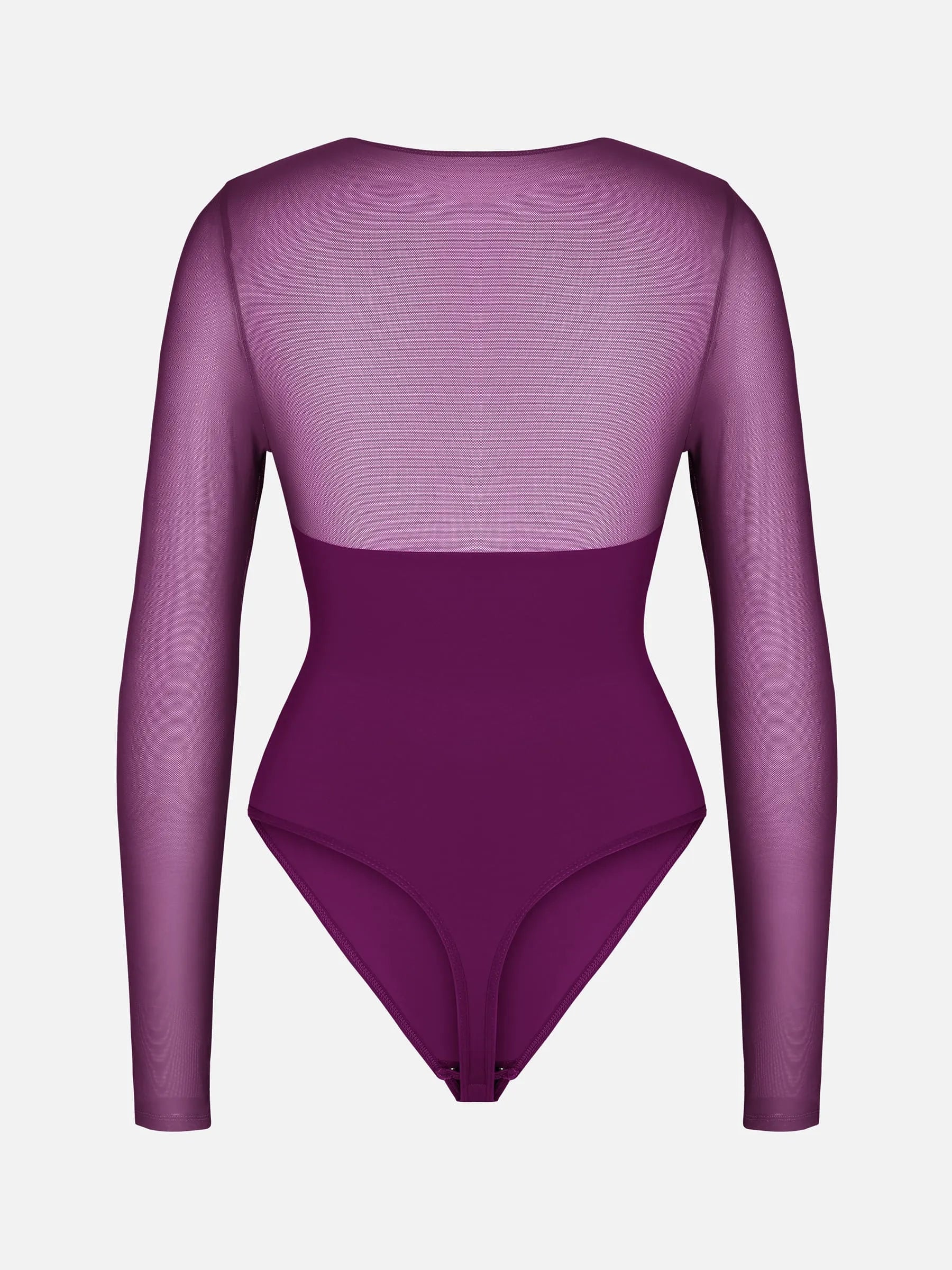 Feelingirl Mesh Panel V-Neck Bodysuit