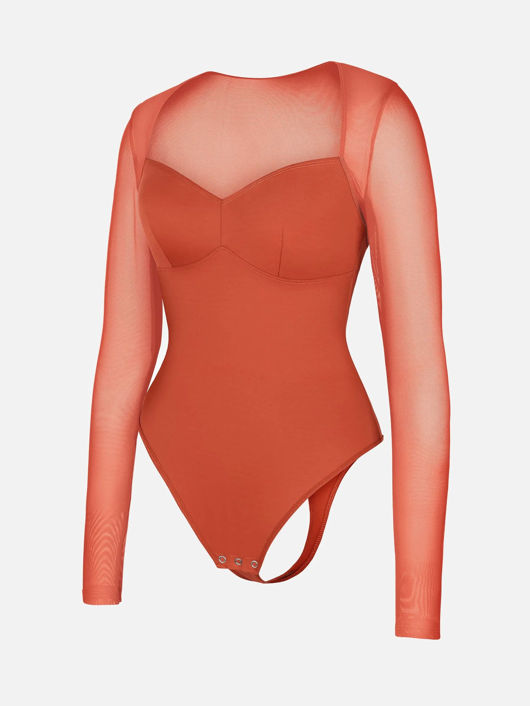 Feelingirl Mesh Panel V-Neck Bodysuit [BOGO]