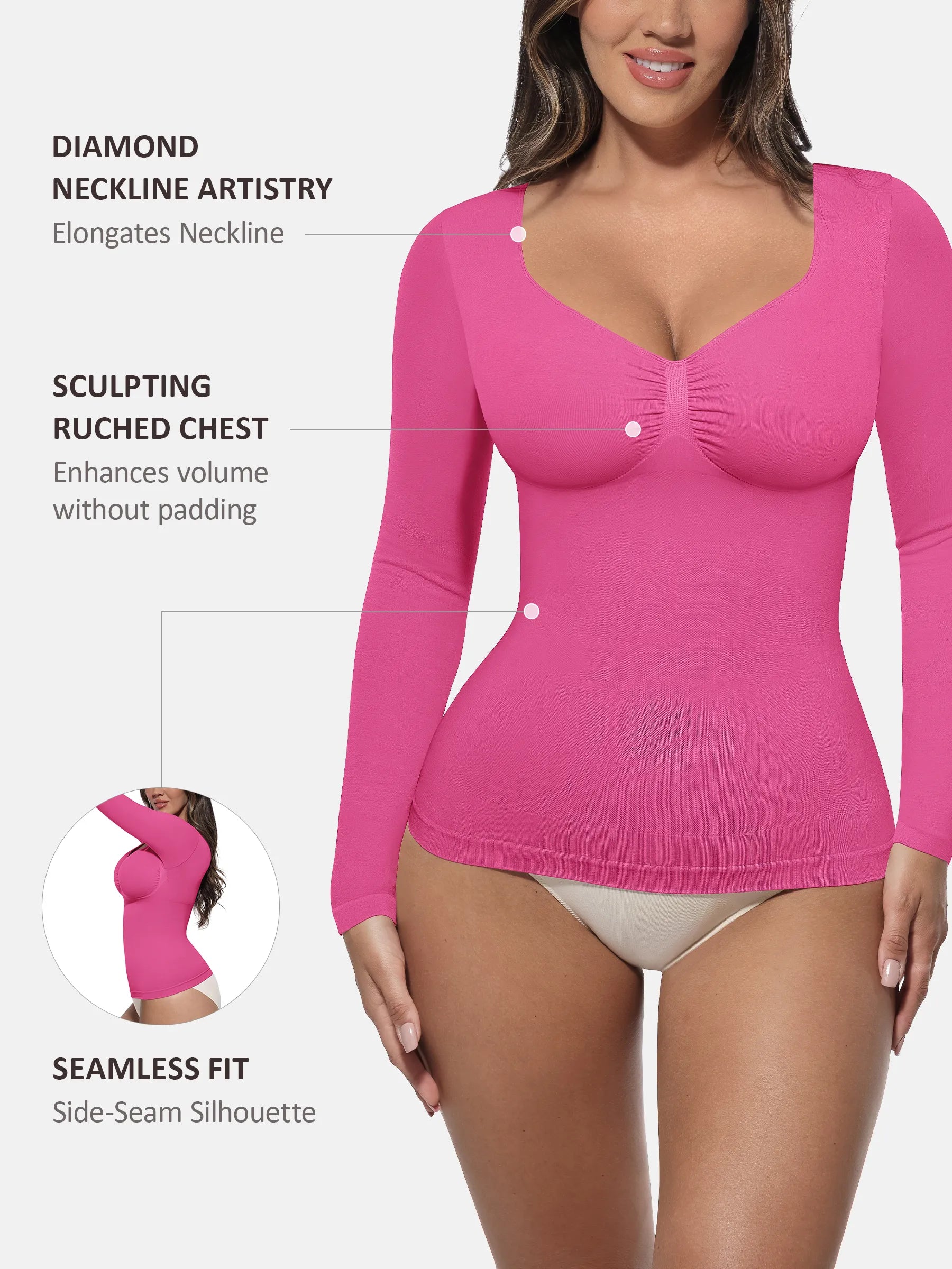 Feelingirl Seamless Long-Sleeve Everyday Shaper Top [BOGO]
