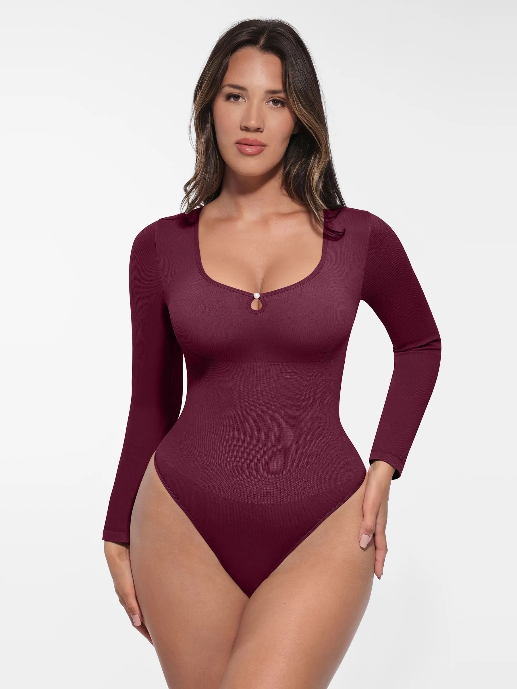 Feelingirl Seamless Ribbed Thong Bodysuit [BOGO]