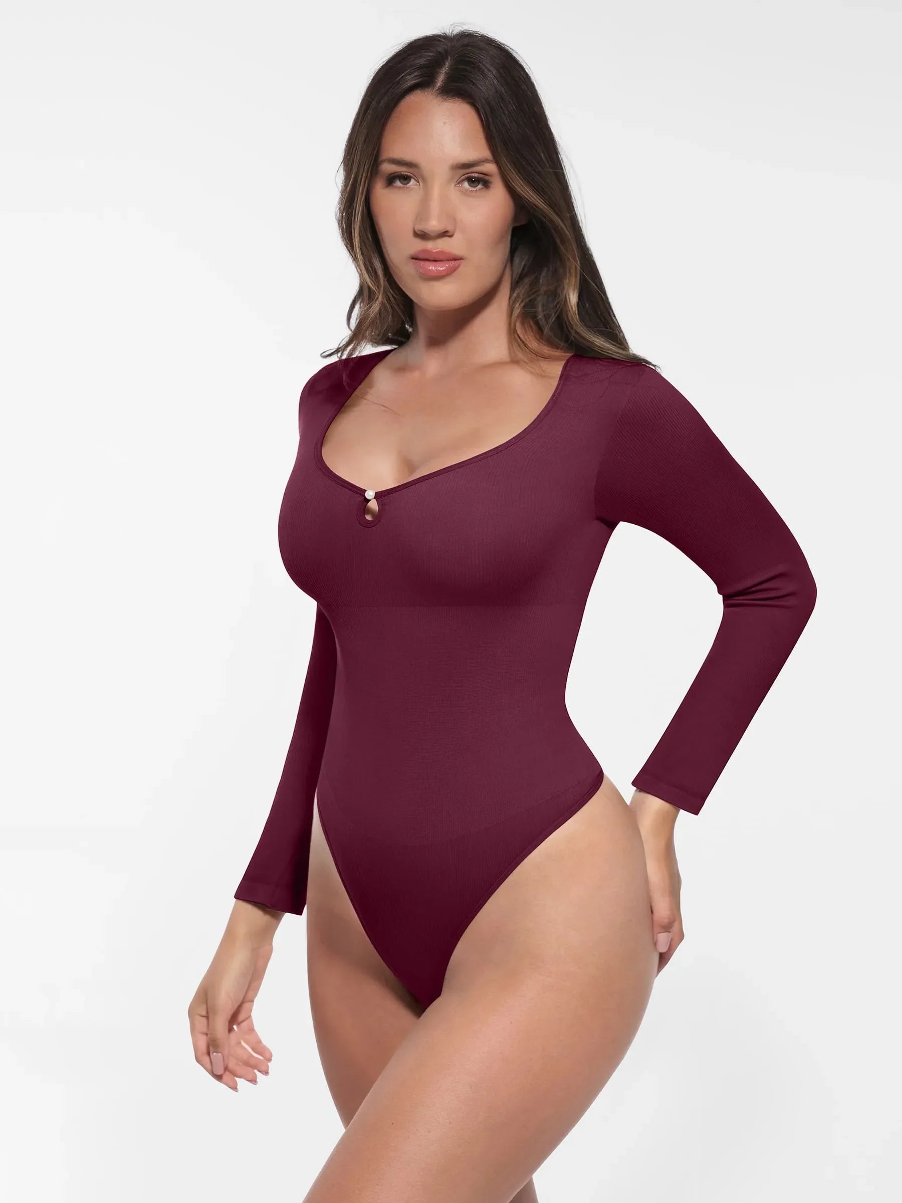 Feelingirl Seamless Ribbed Thong Bodysuit [BOGO]