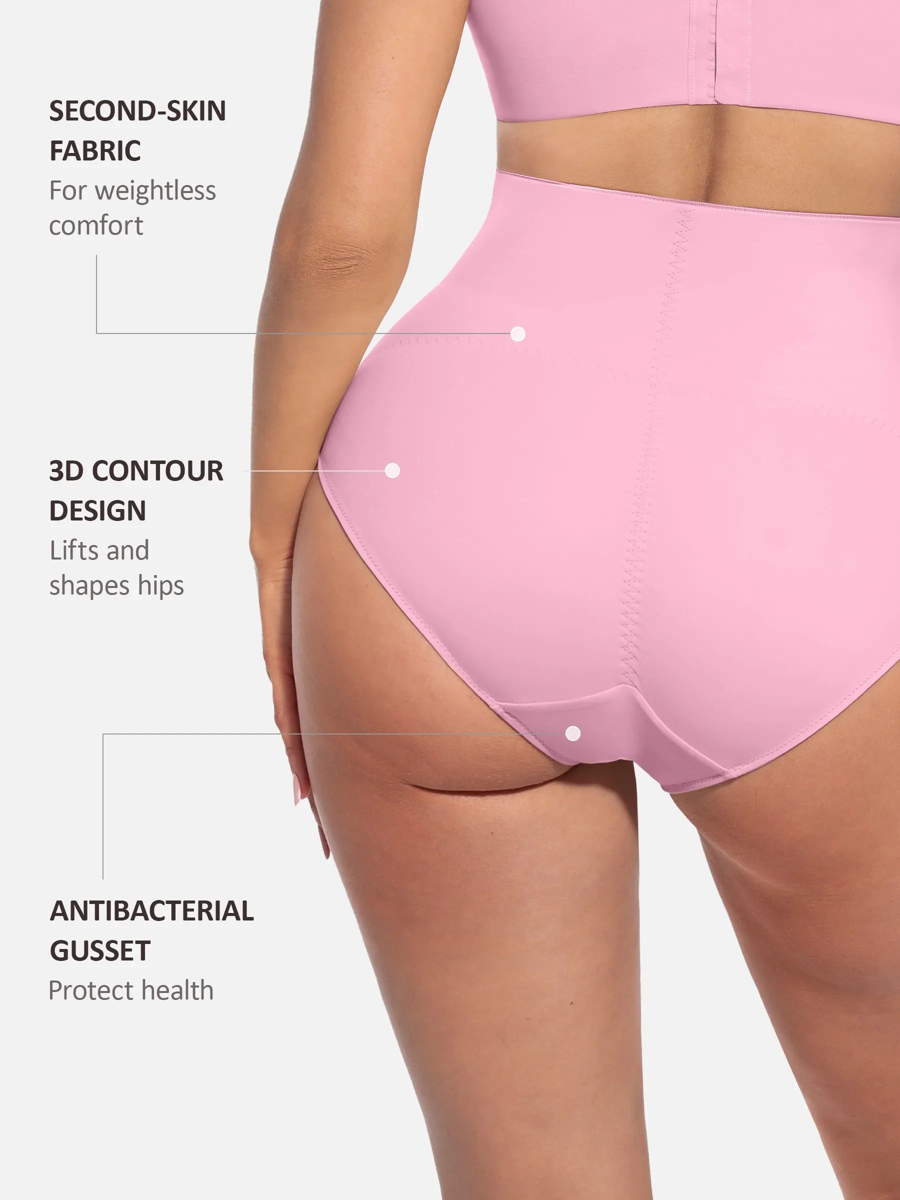 Feelingirl Built-in Elastic Mid-Waist Shaping Panties