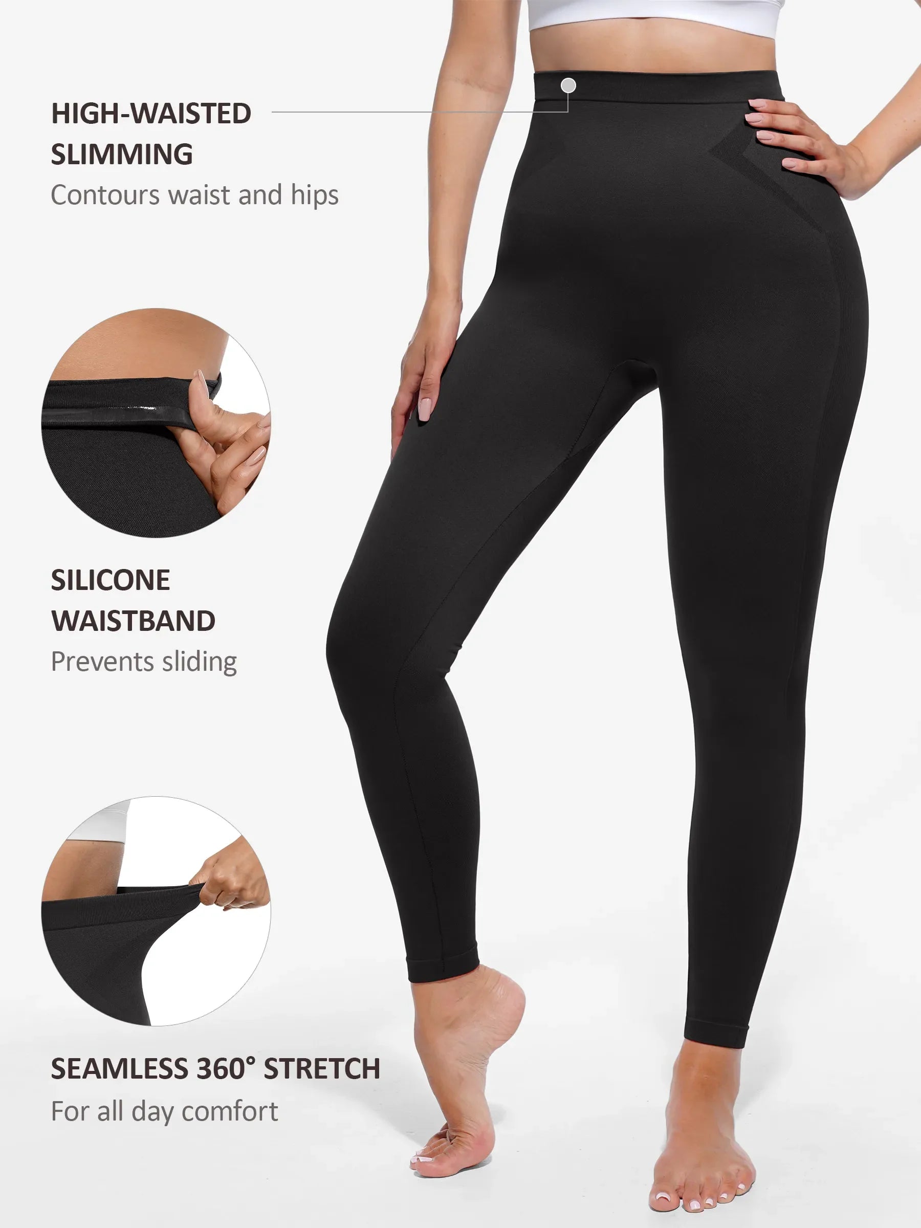 Feelingirl Seamless High-Waist Shaping Leggings [BOGO]
