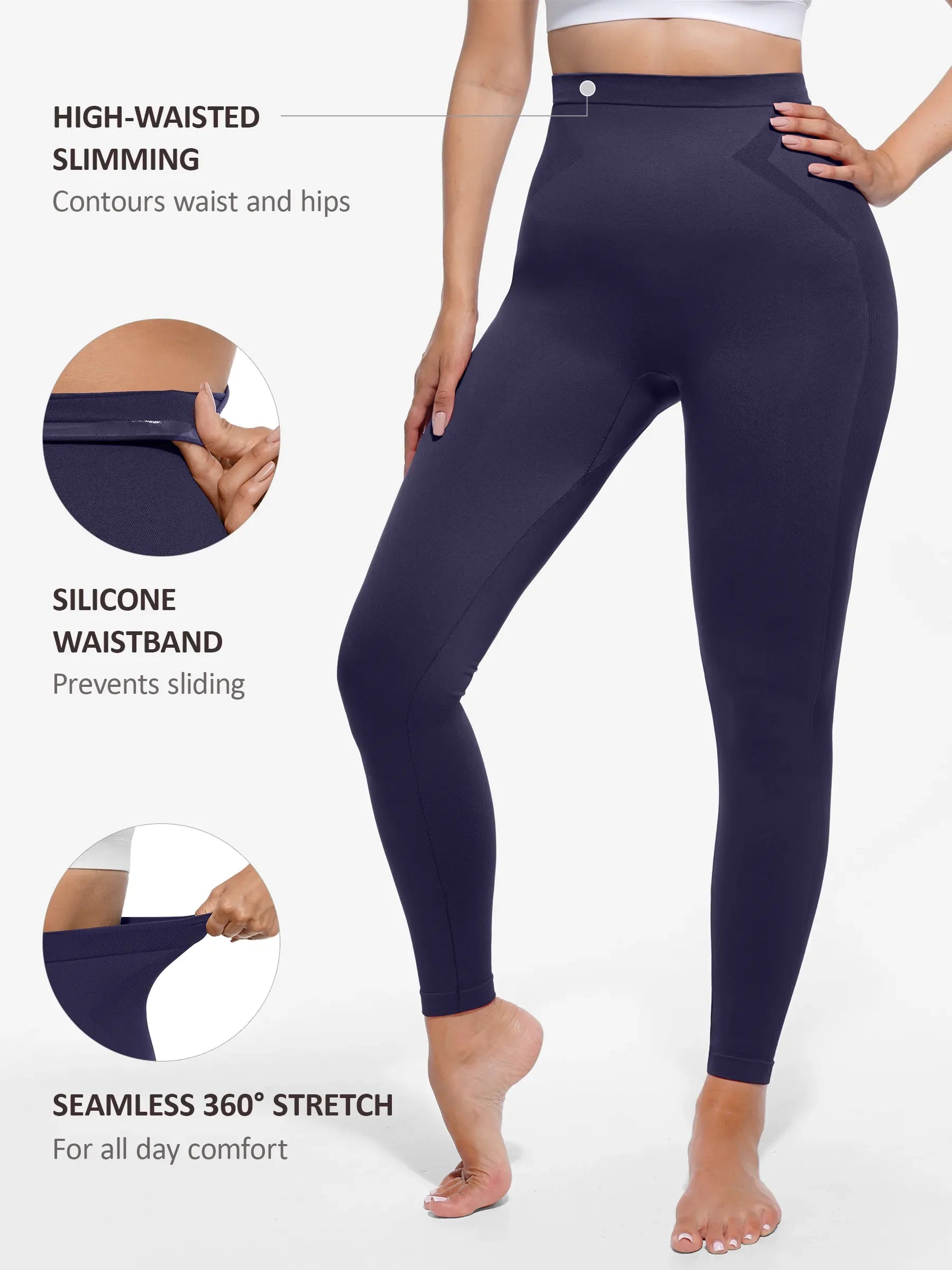 Feelingirl Seamless High-Waist Shaping Leggings [BOGO]