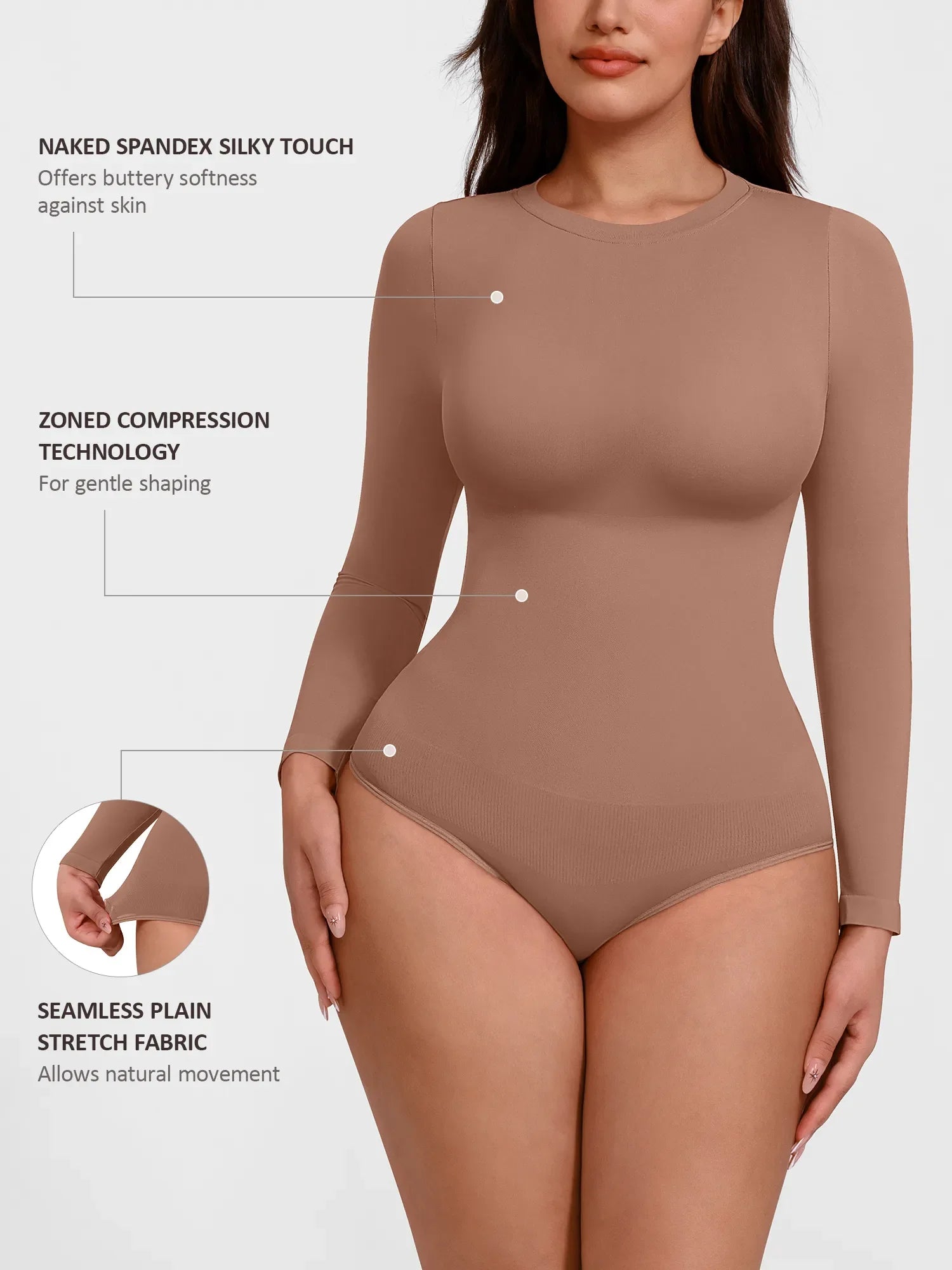 Feelingirl Seamless Crew Neck Bodysuit