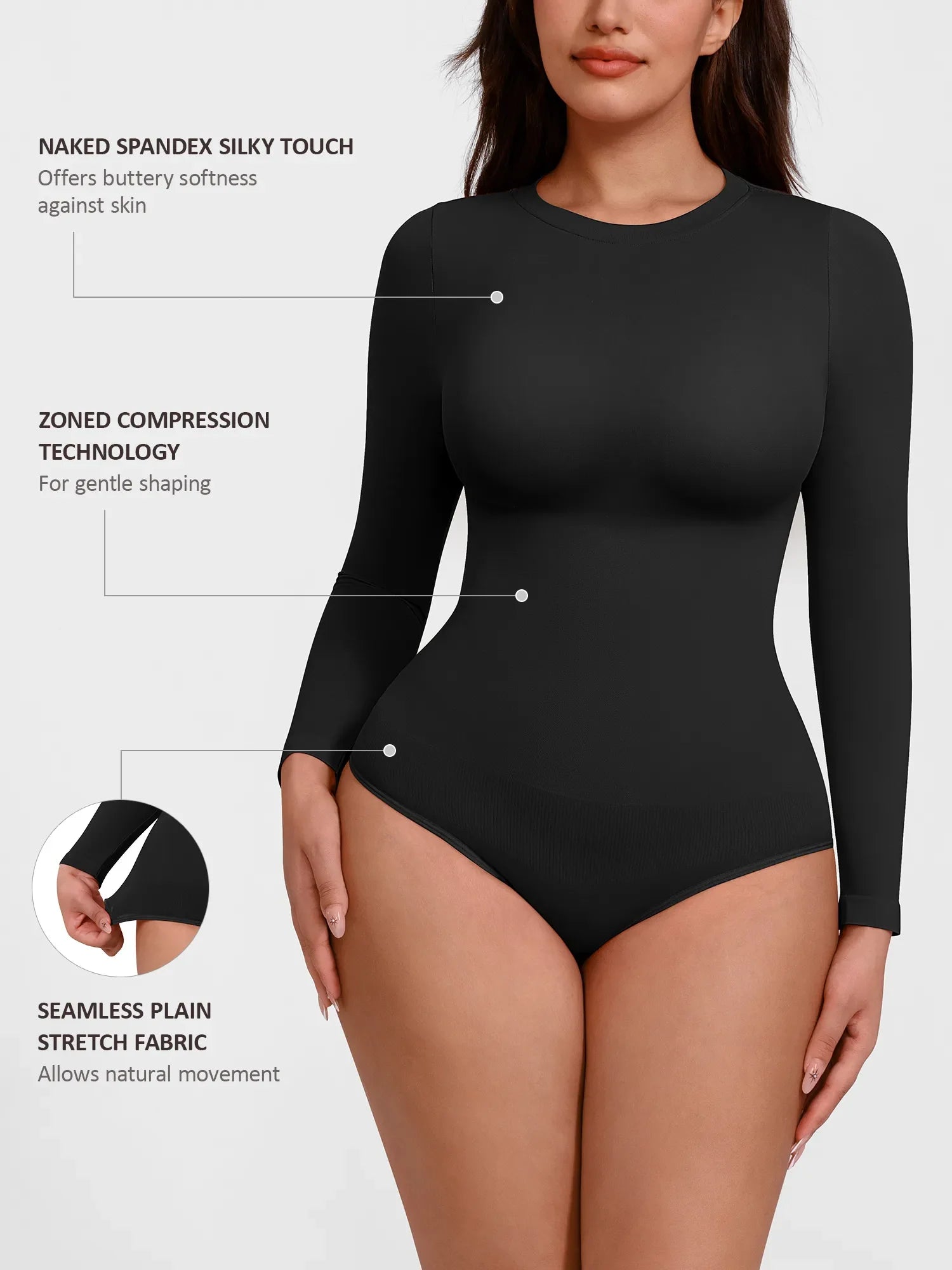 Feelingirl Seamless Crew Neck Bodysuit