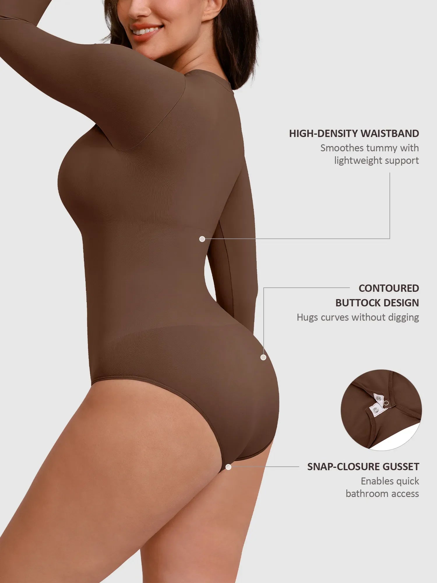 Feelingirl Seamless Crew Neck Bodysuit