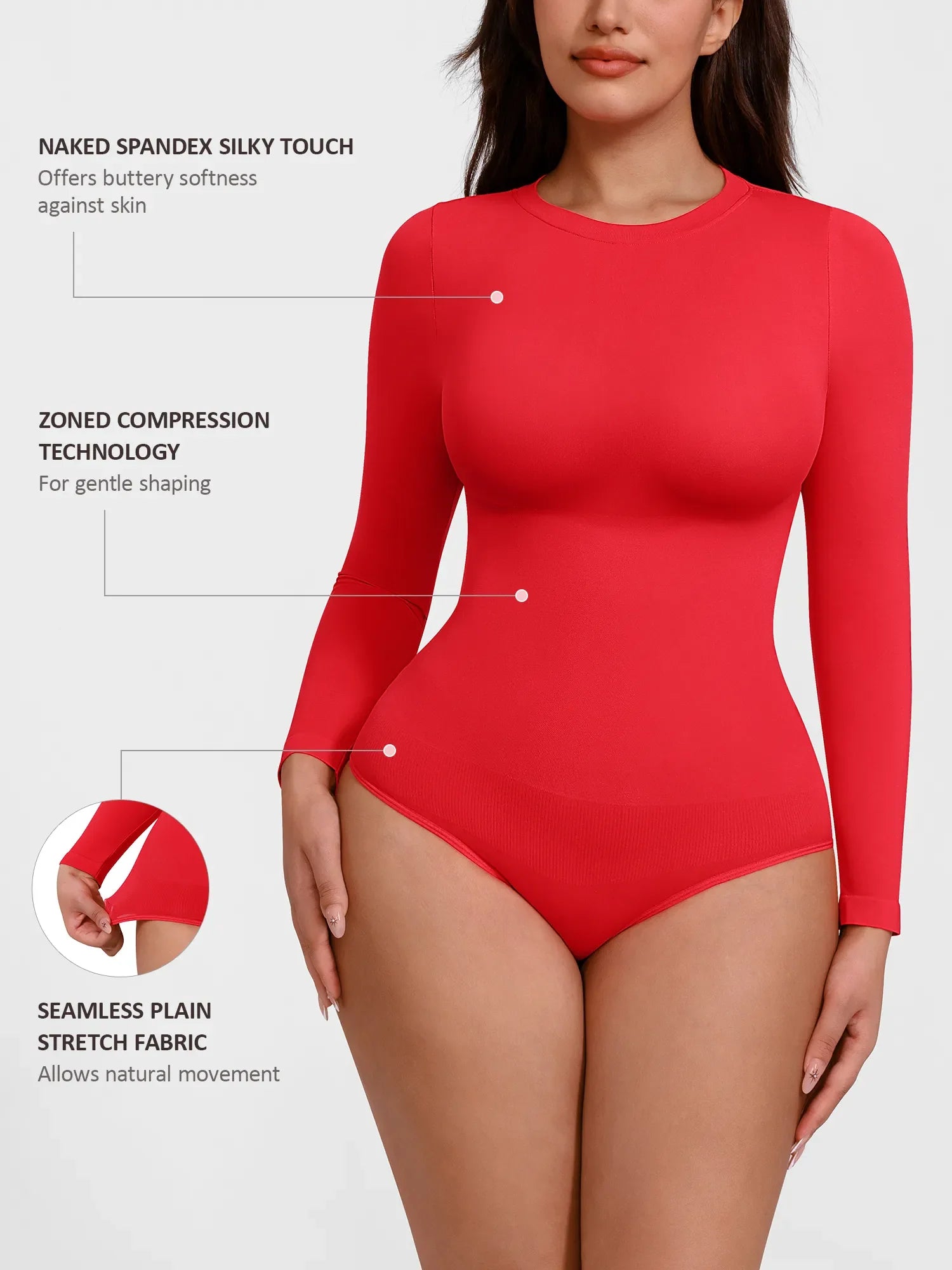 Feelingirl Seamless Crew Neck Bodysuit